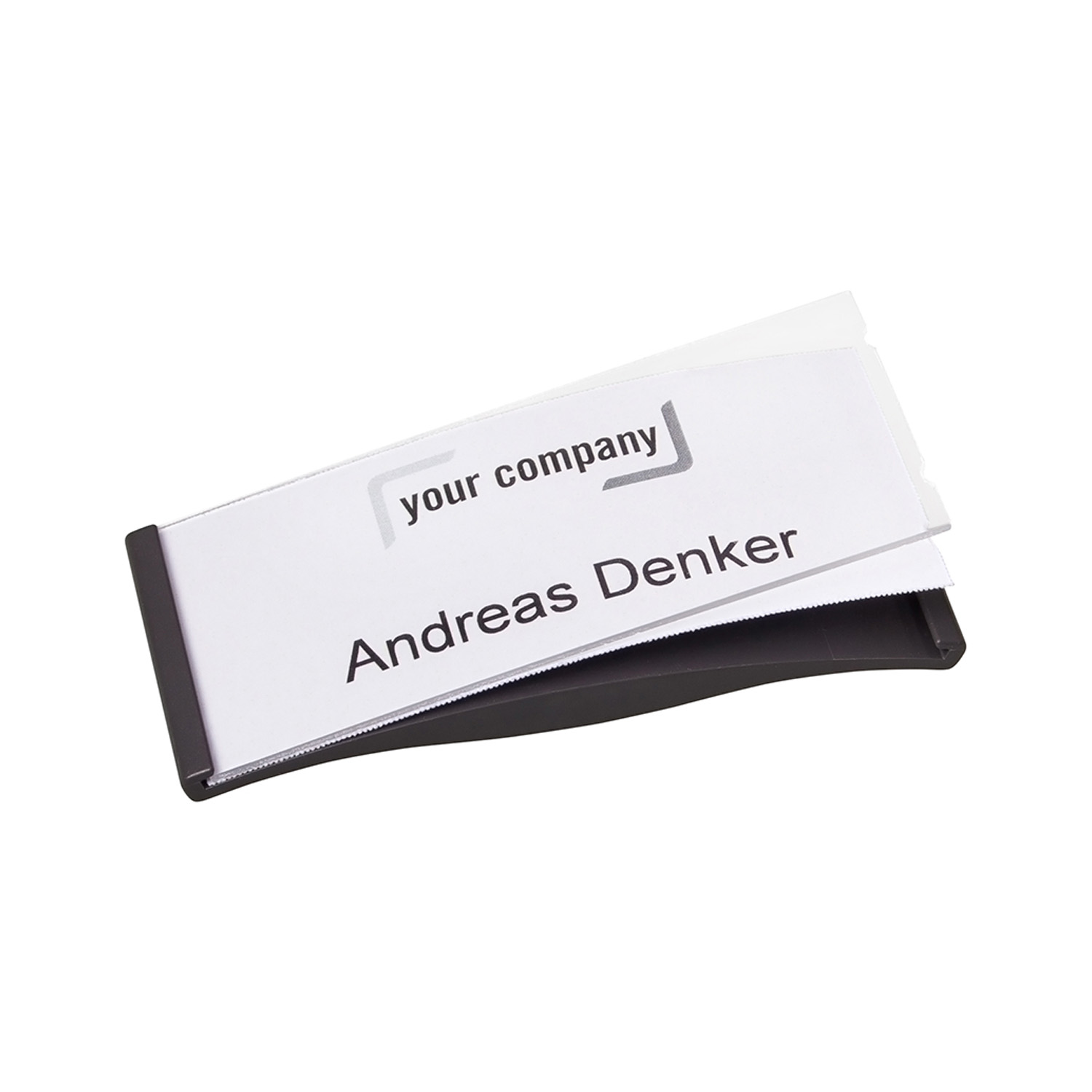 Magnet-Namensschild 68 x 22 mm, schmal, alu matt