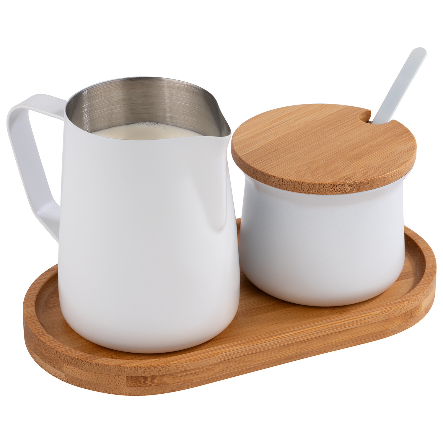 Milch- und Zucker-Set MILURO 5teilig bamboo