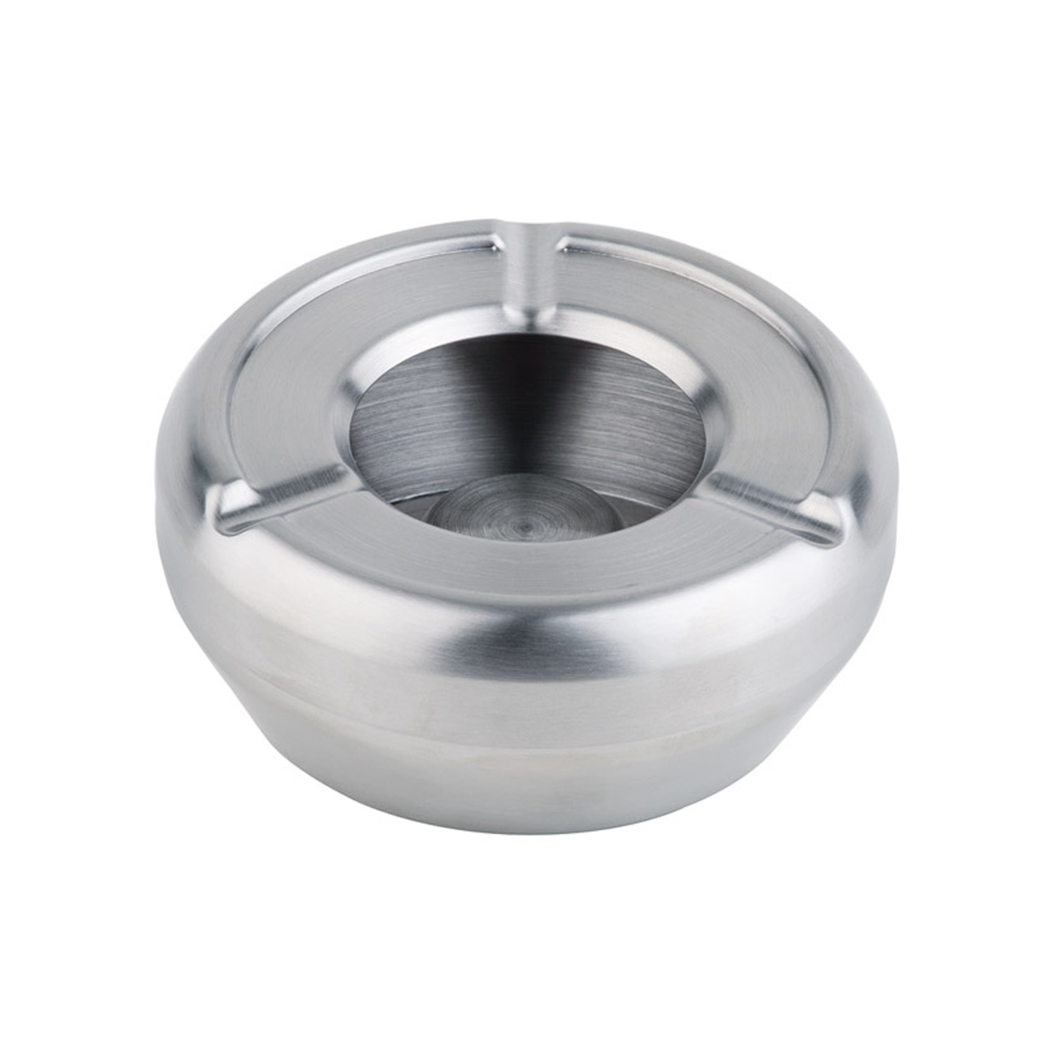 Aschenbecher Ø 12 cm, H: 4,5 cm Edelstahl, matt poliert