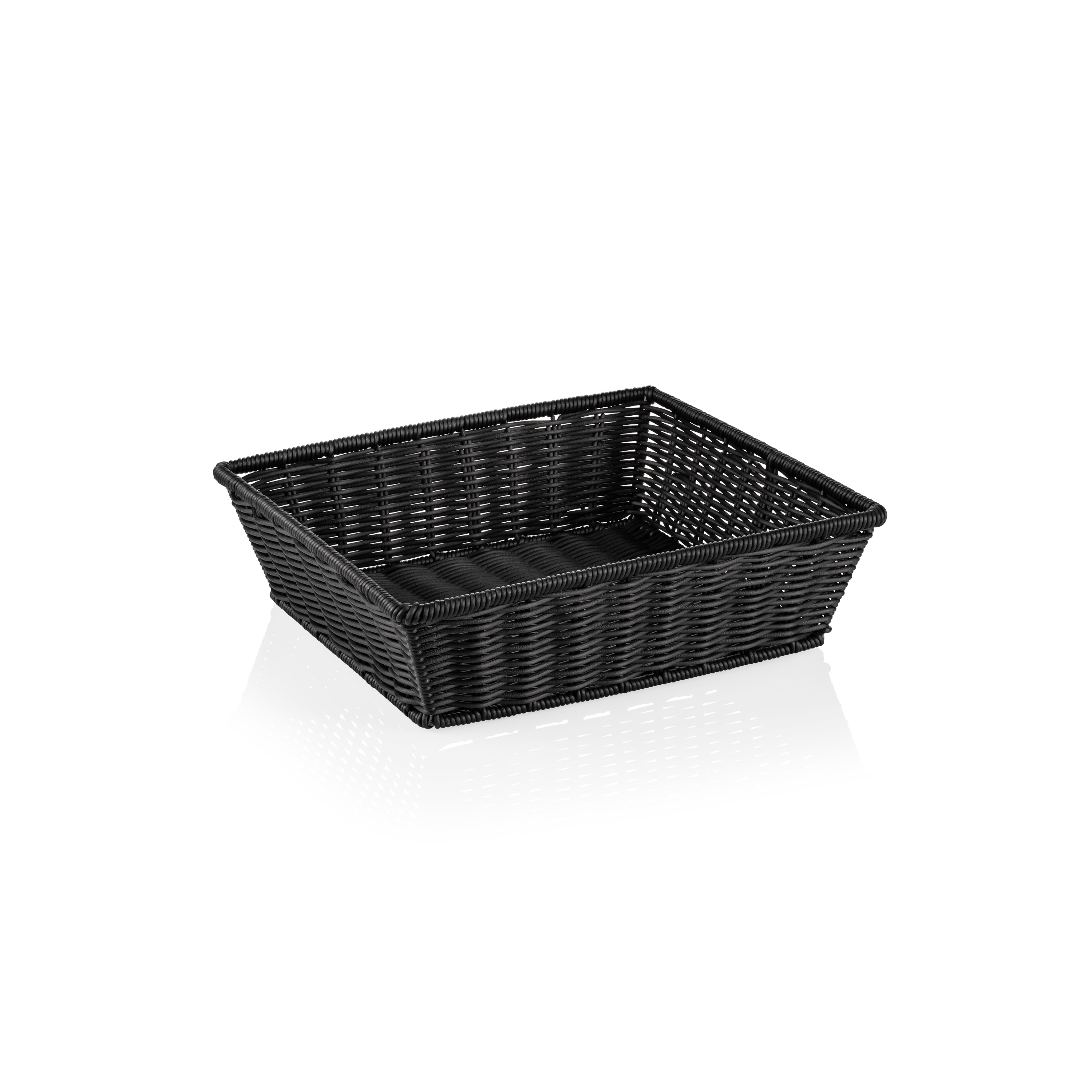 Systemkorb 35,5 x 32,5 x 10 cm, schwarz mit Drahtverstärkung im oberen Rand