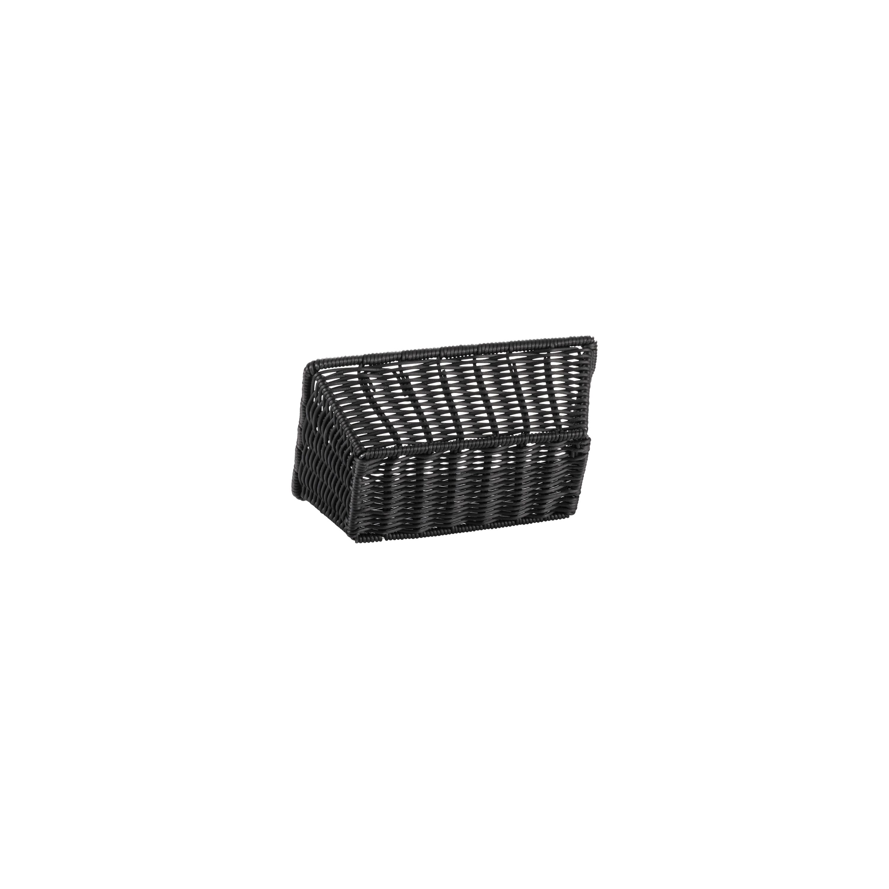Systemkorb 26,5 x 16,0 x 10 cm, schwarz mit Drahtverstärkung im oberen Rand