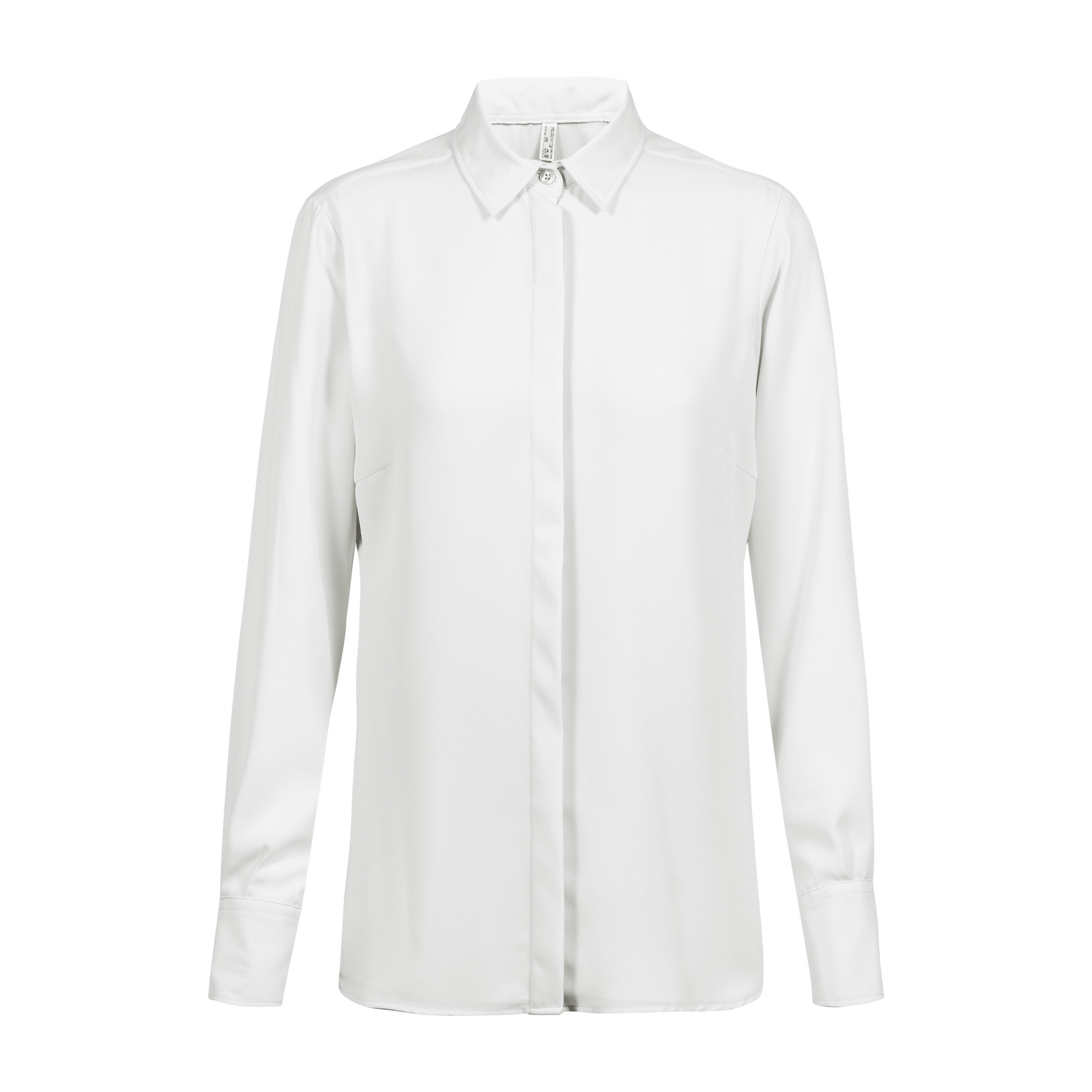 Chiffon-Bluse, Langarm, silbergrau