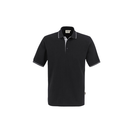 Unisex-Polo Casual, schwarz/silber