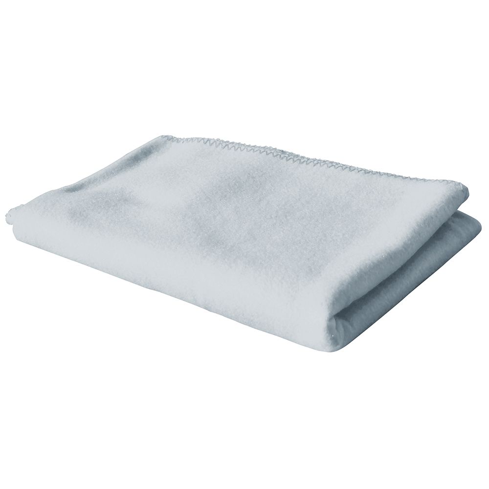 Fleece-Decke Uni, mit schmalem Zierstrichrand, 130 x 160 cm, silbergrau
