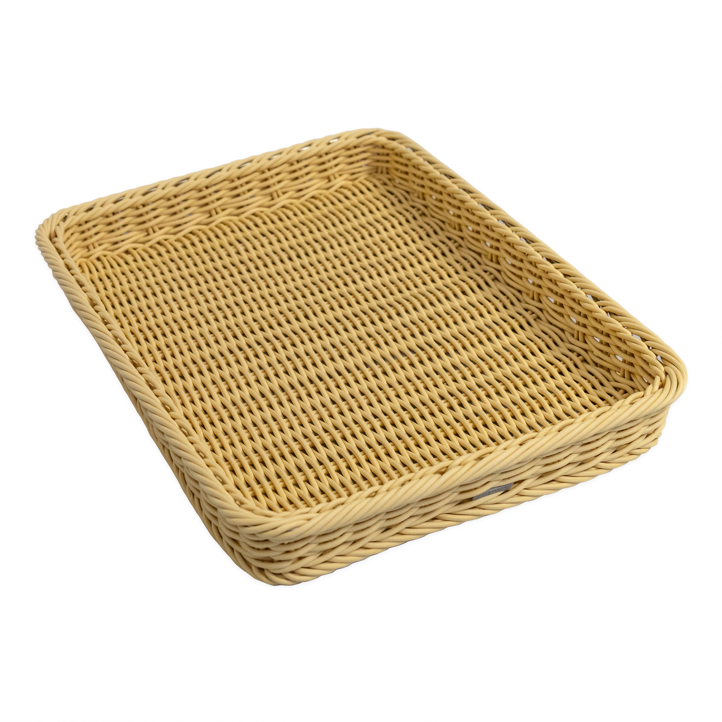 Auslagekorb 40 x 30 x 5 cm, hellbeige mit Rahmenverstärkung aus Edelstahl