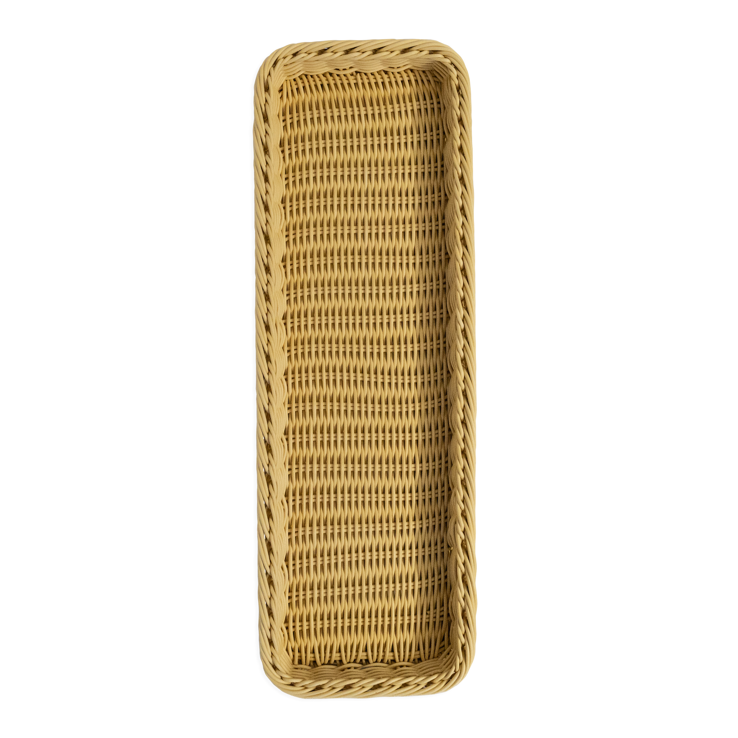 Auslagekorb 60 x 20 x 5 cm, hellbeige mit Rahmenverstärkung aus Edelstahl