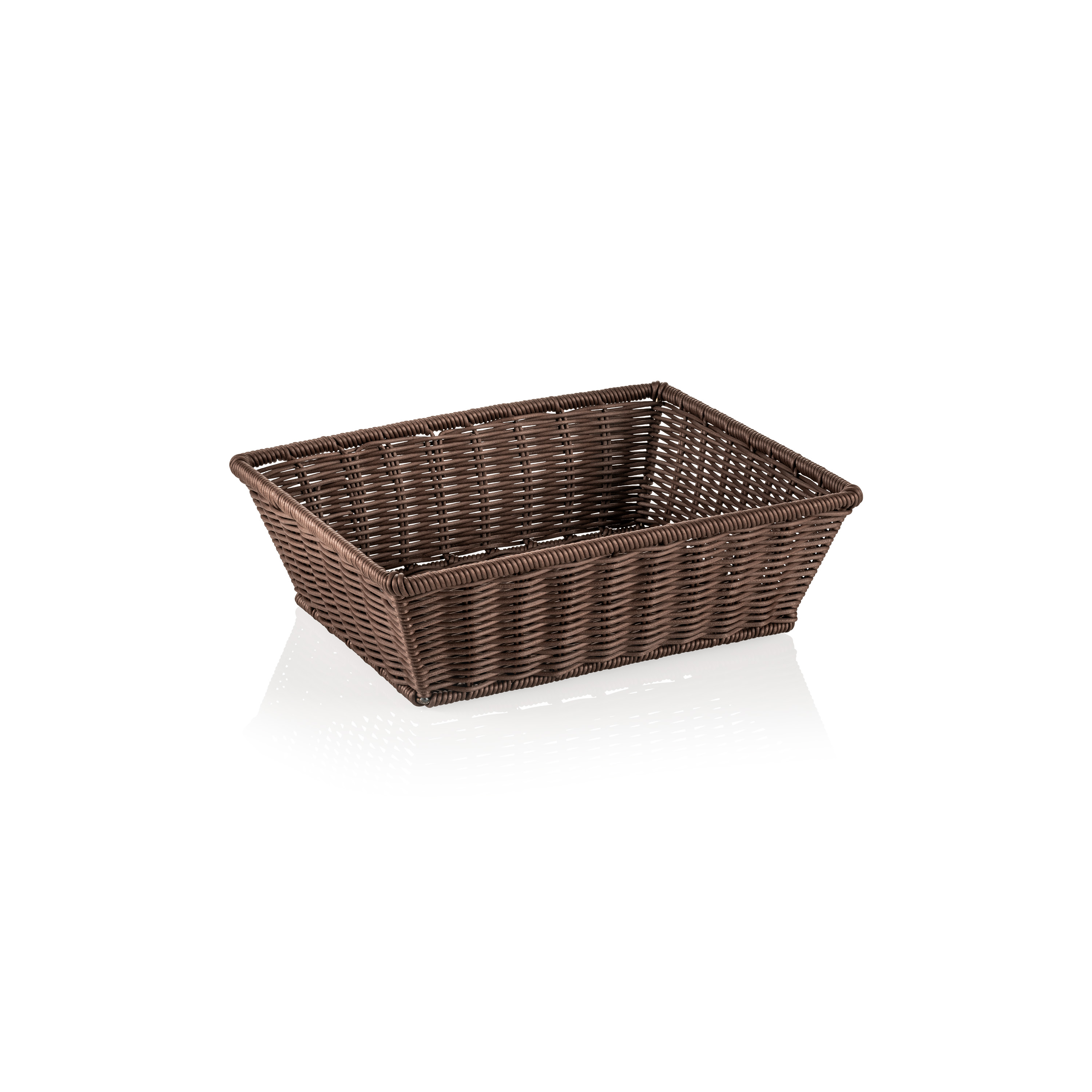 Systemkorb 32,5 x 26,5 x 10 cm, braun mit Drahtverstärkung im oberen Rand