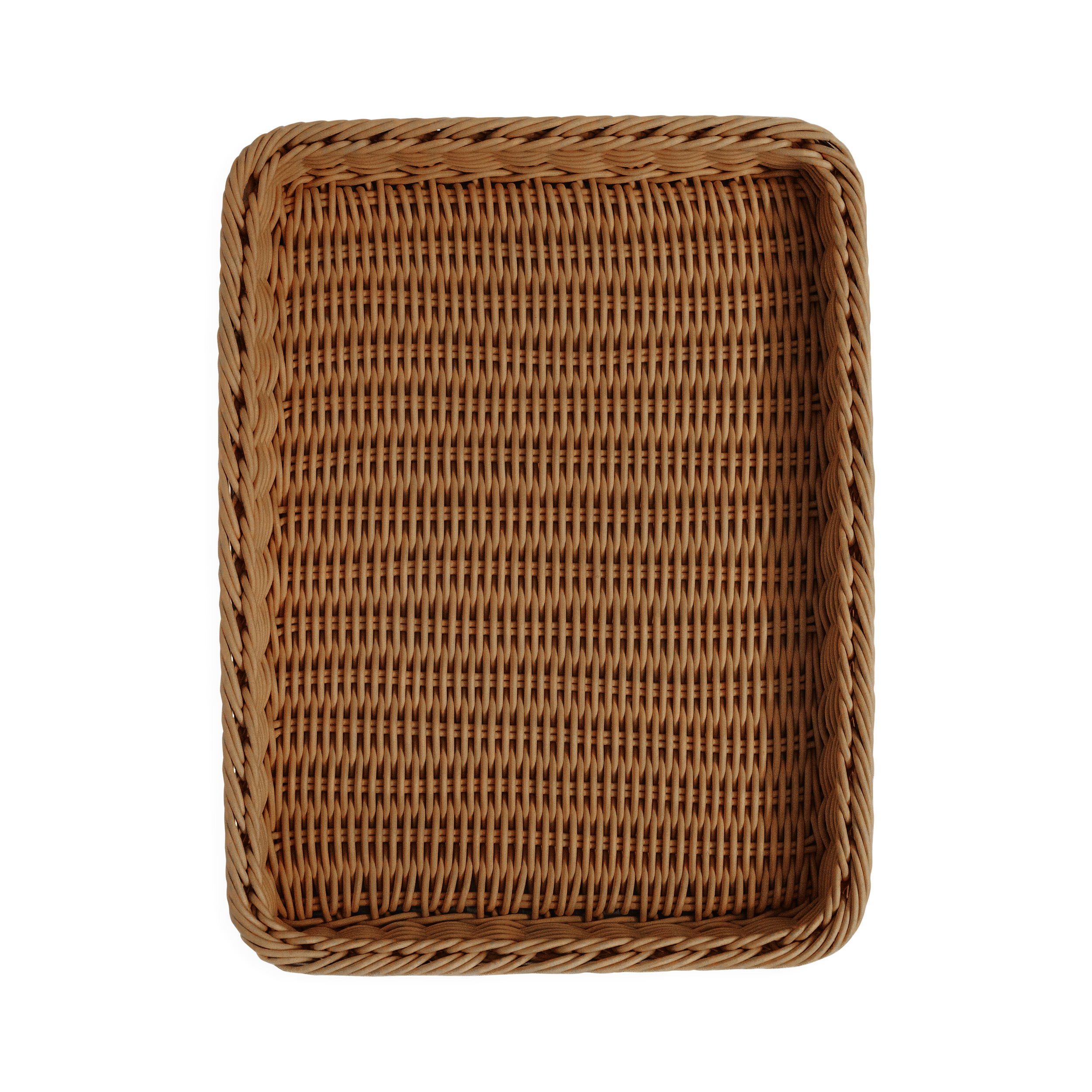 Auslagekorb 40 x 30 x 5 cm, beige mit Rahmenverstärkung aus Edelstahl