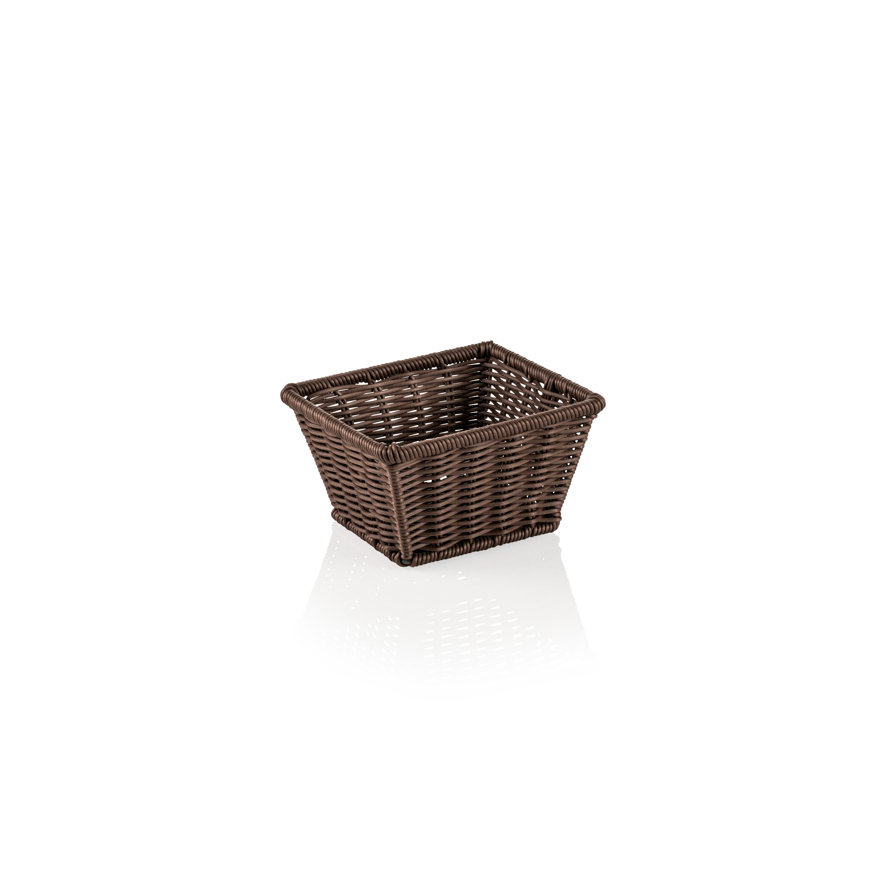 Systemkorb 17,5 x 16,0 x 10 cm, braun mit Drahtverstärkung im oberen Rand