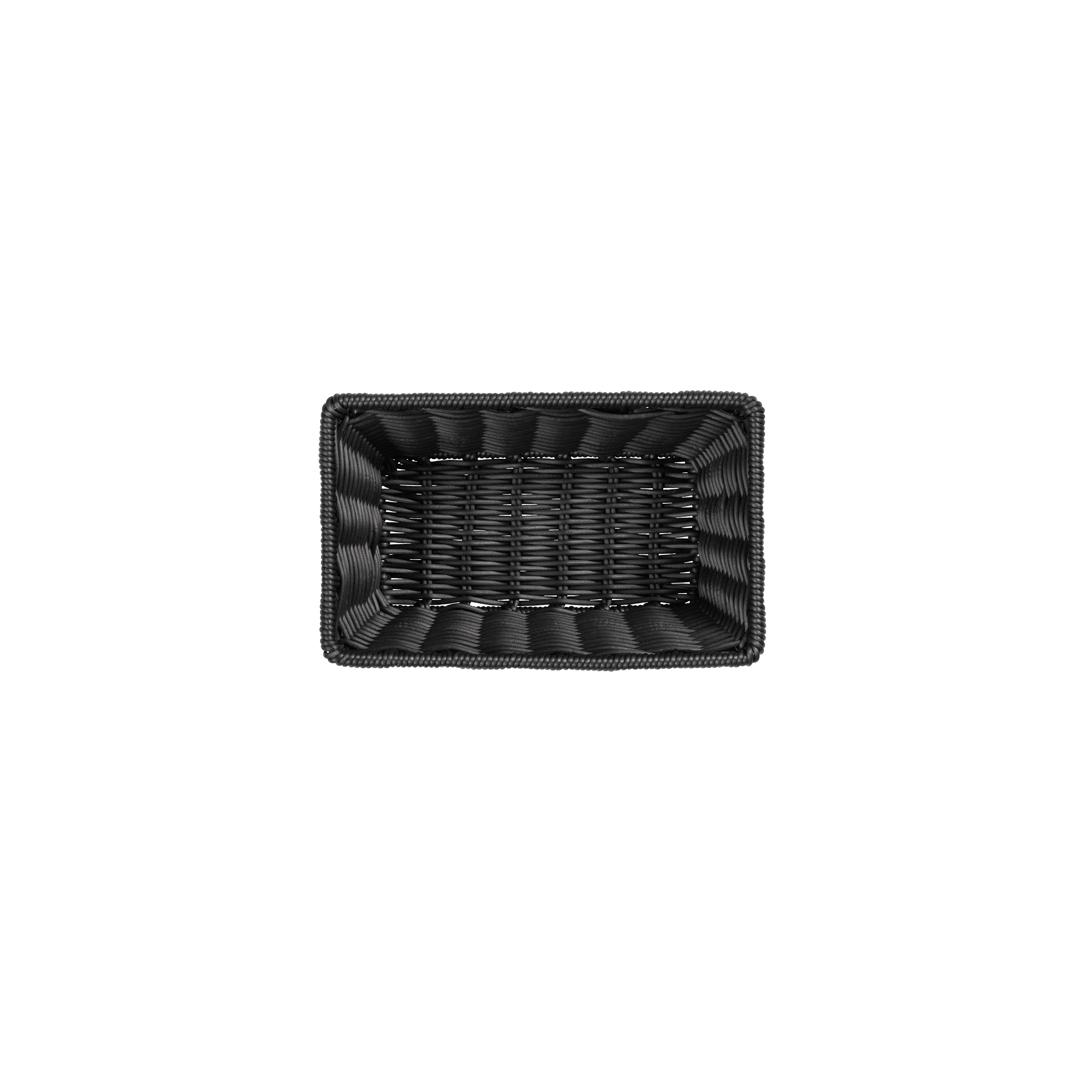Systemkorb 26,5 x 16,0 x 10 cm, schwarz mit Drahtverstärkung im oberen Rand