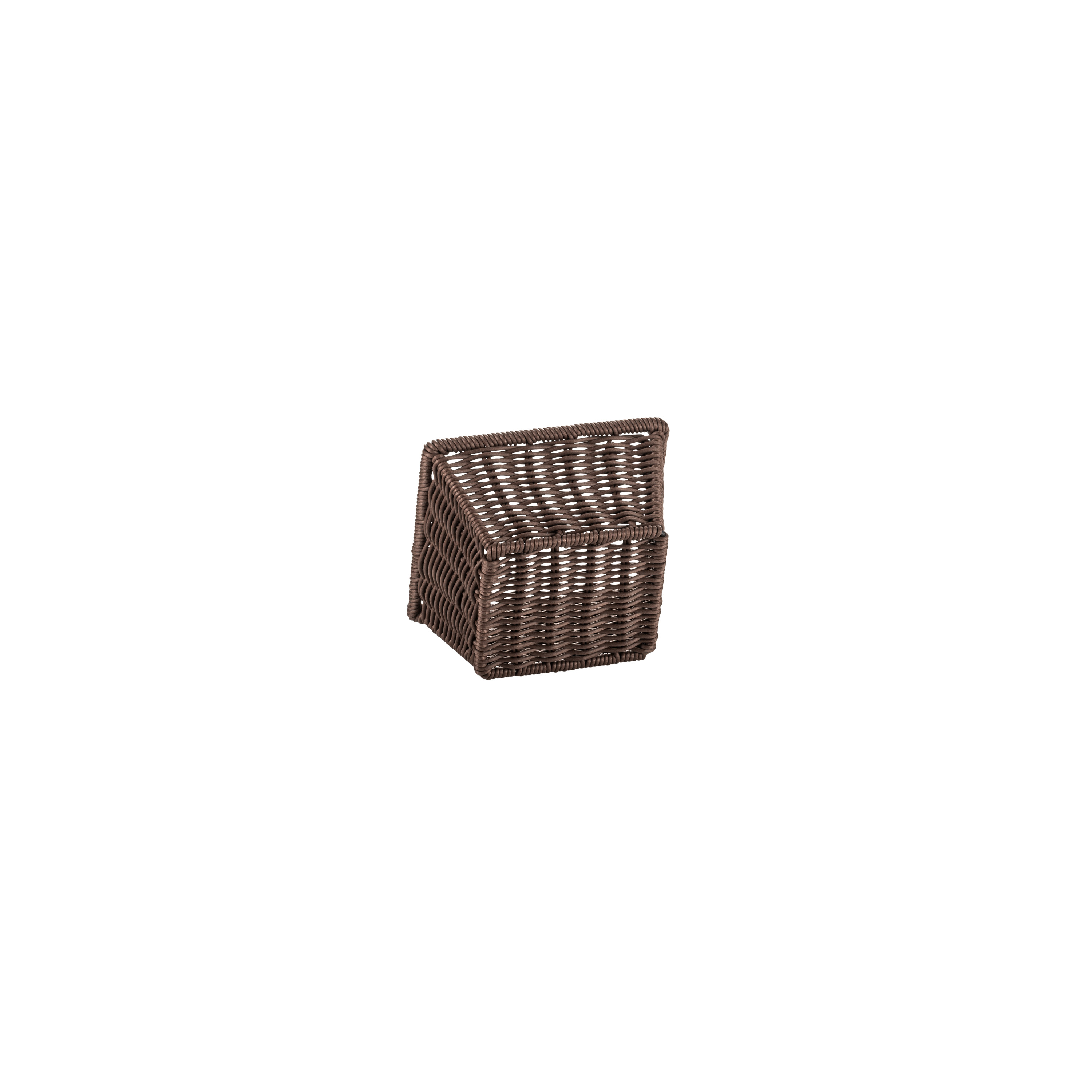 Systemkorb 17,5 x 16,0 x 10 cm, braun mit Drahtverstärkung im oberen Rand