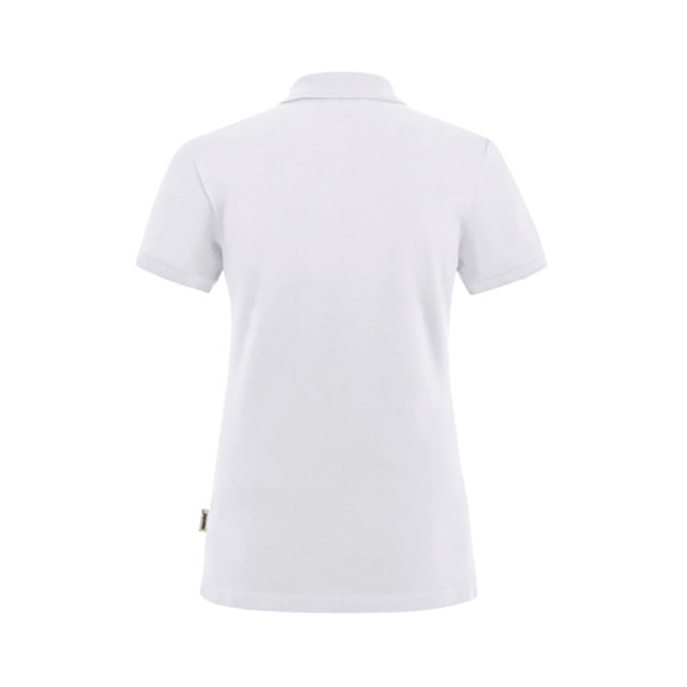 Damen-Poloshirt Stretch mit kontrastfarbenen Knöpfen, weiß