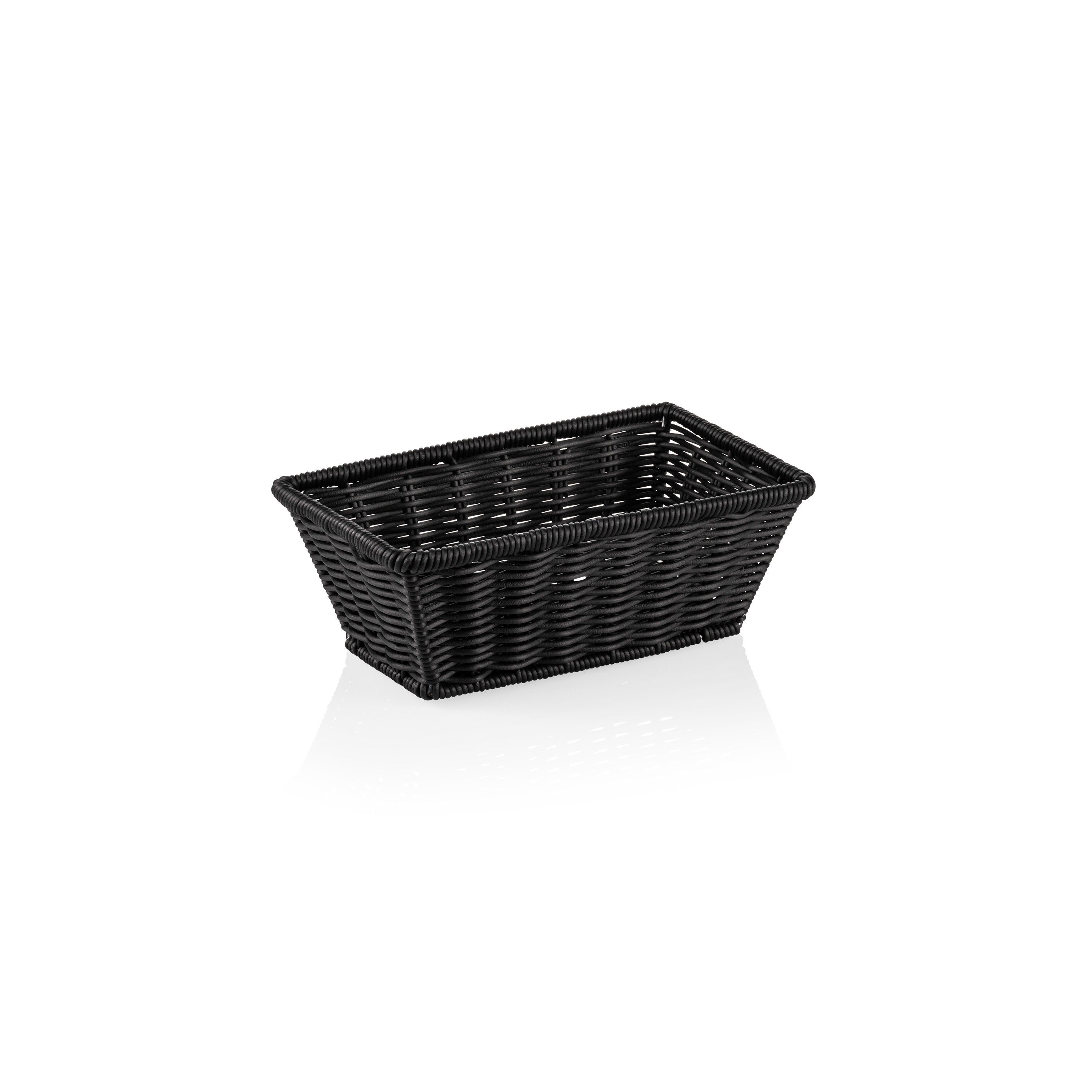 Systemkorb 26,5 x 16,0 x 10 cm, schwarz mit Drahtverstärkung im oberen Rand
