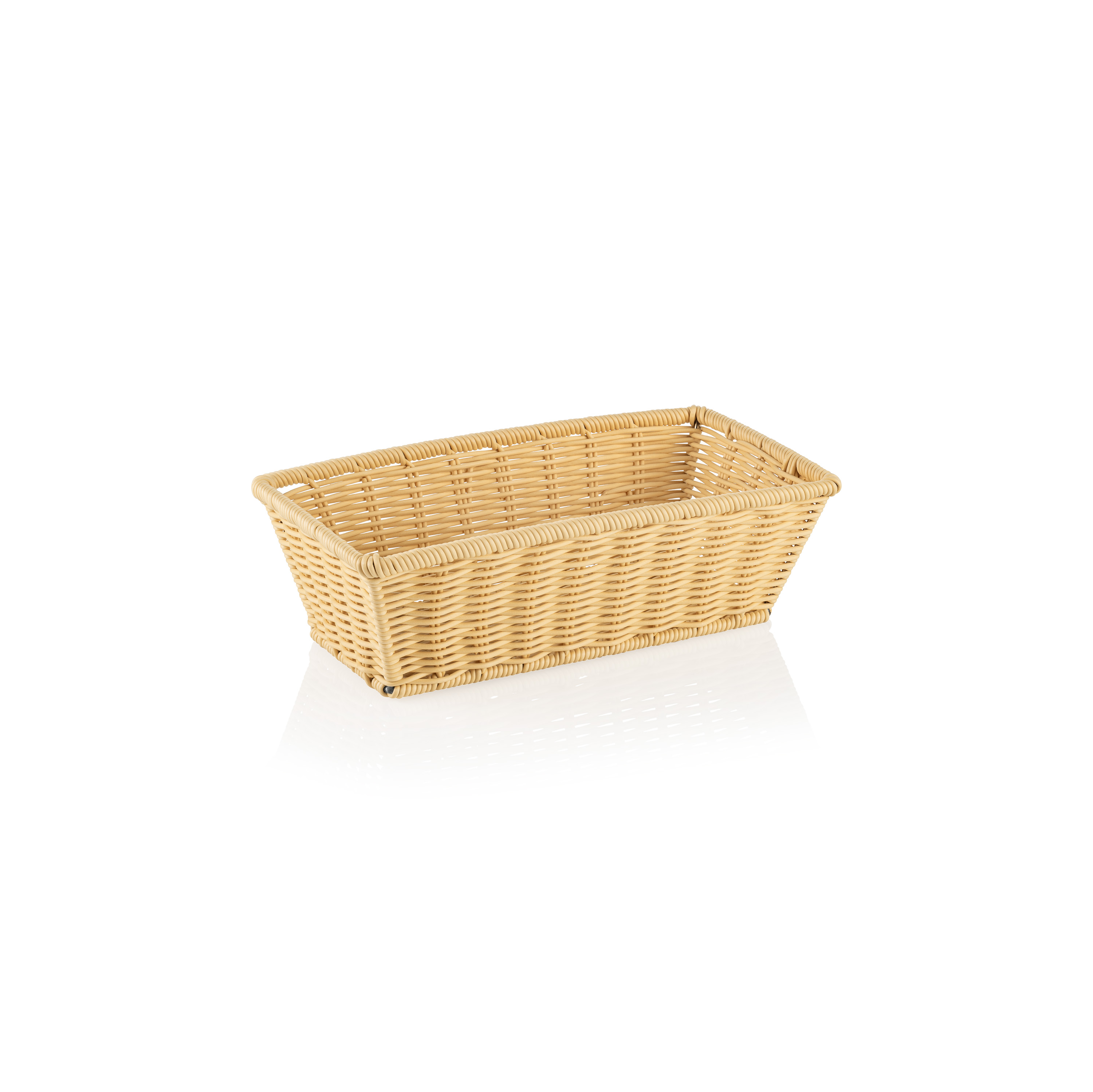 Systemkorb 32,5 x 17,5 x 10 cm, hellbeige mit Drahtverstärkung im oberen Rand