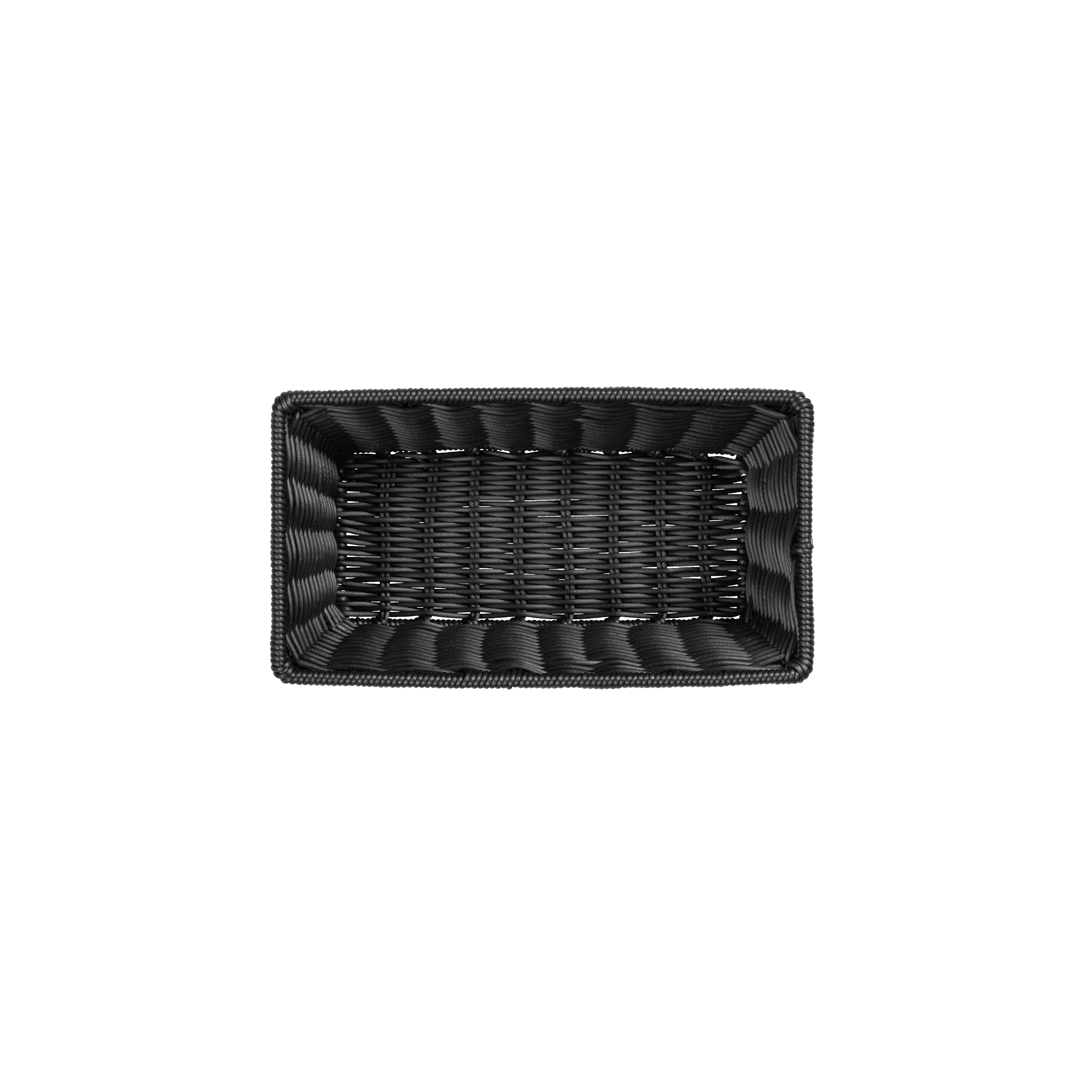 Systemkorb 32,5 x 17,5 x 10 cm, schwarz mit Drahtverstärkung im oberen Rand
