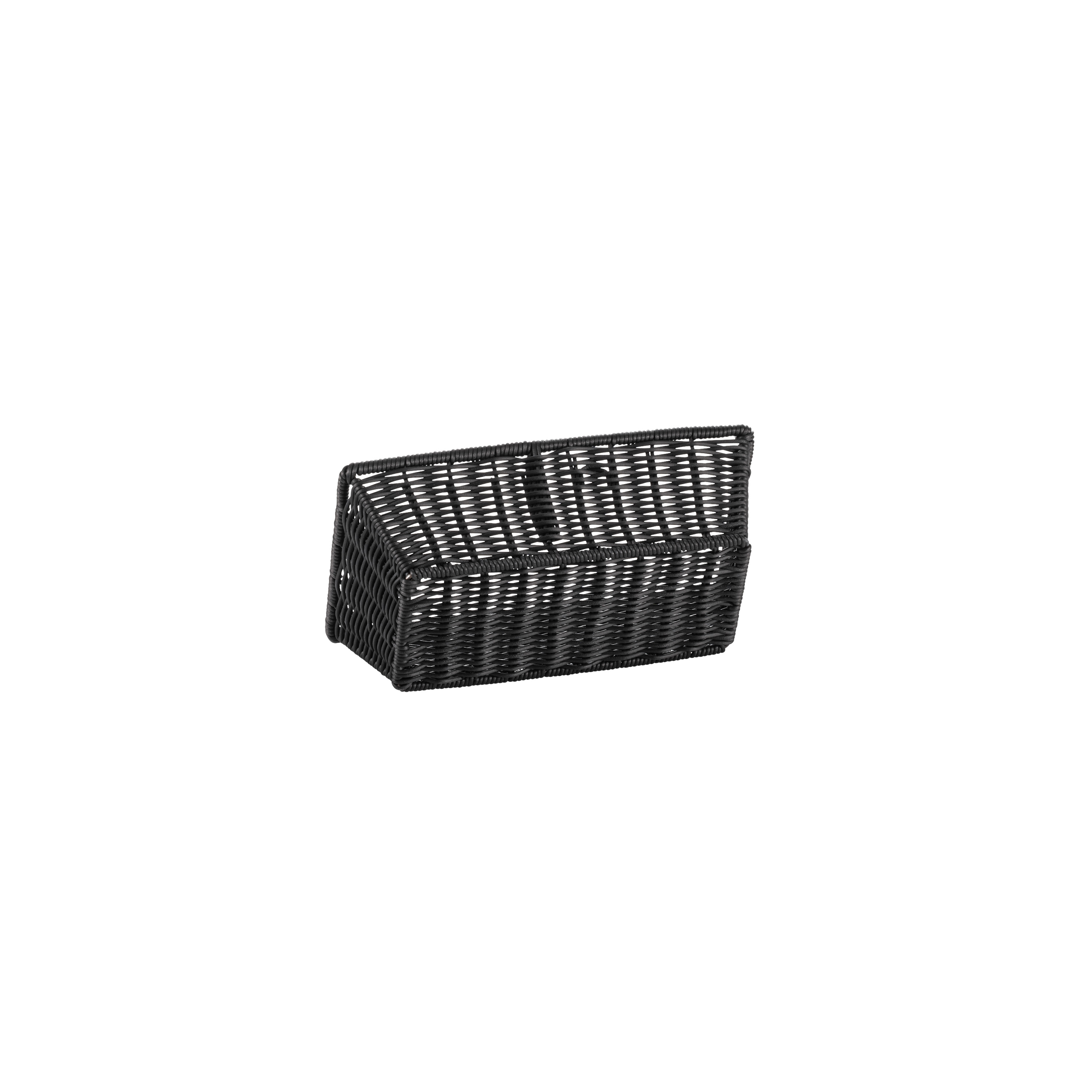 Systemkorb 32,5 x 17,5 x 10 cm, schwarz mit Drahtverstärkung im oberen Rand