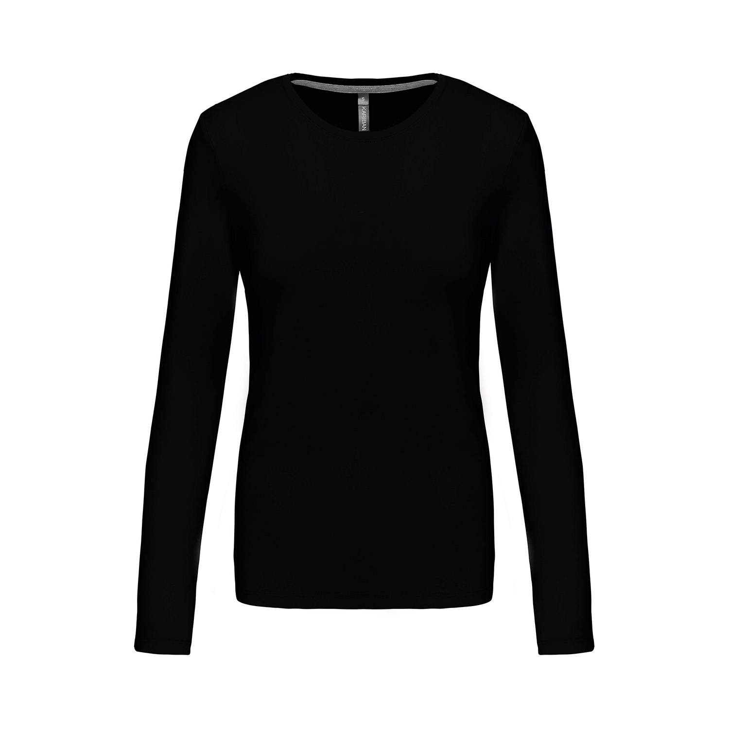 Damen-Longsleeve Kariban, schwarz