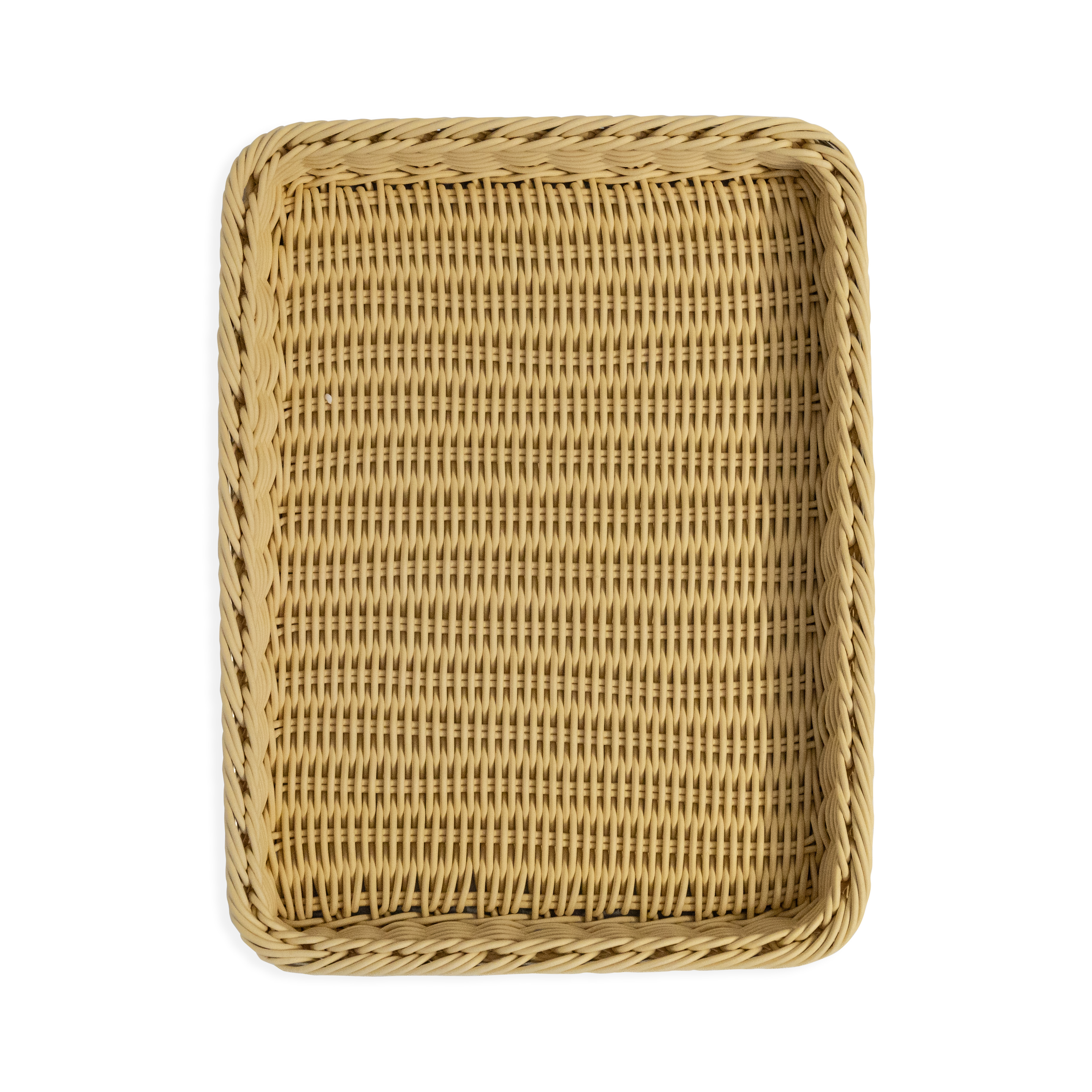 Auslagekorb 40 x 30 x 5 cm, hellbeige mit Rahmenverstärkung aus Edelstahl