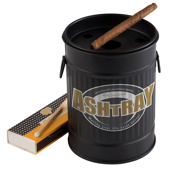 Windaschenbecher -SMOKY- Ø 8,5 cm, H: 11,5 cm Metall, verzinkt, schwarz