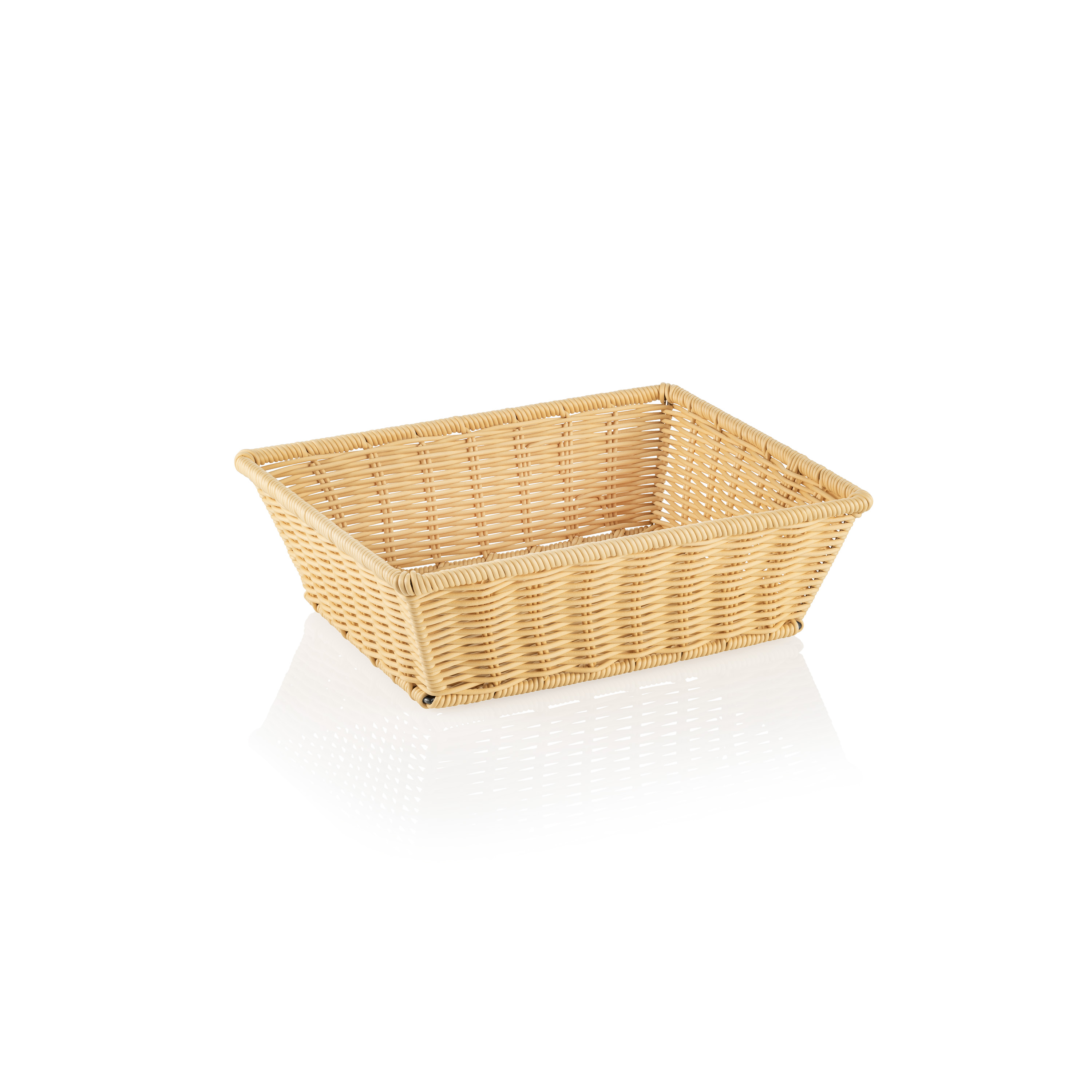 Systemkorb 32,5 x 26,5 x 10 cm, hellbeige mit Drahtverstärkung im oberen Rand