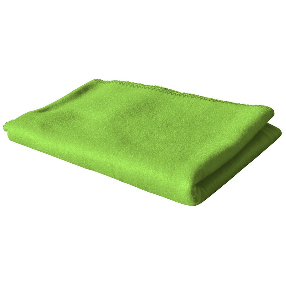 Fleece-Decke Uni, mit schmalem Zierstrichrand, 130 x 160 cm, lemongreen