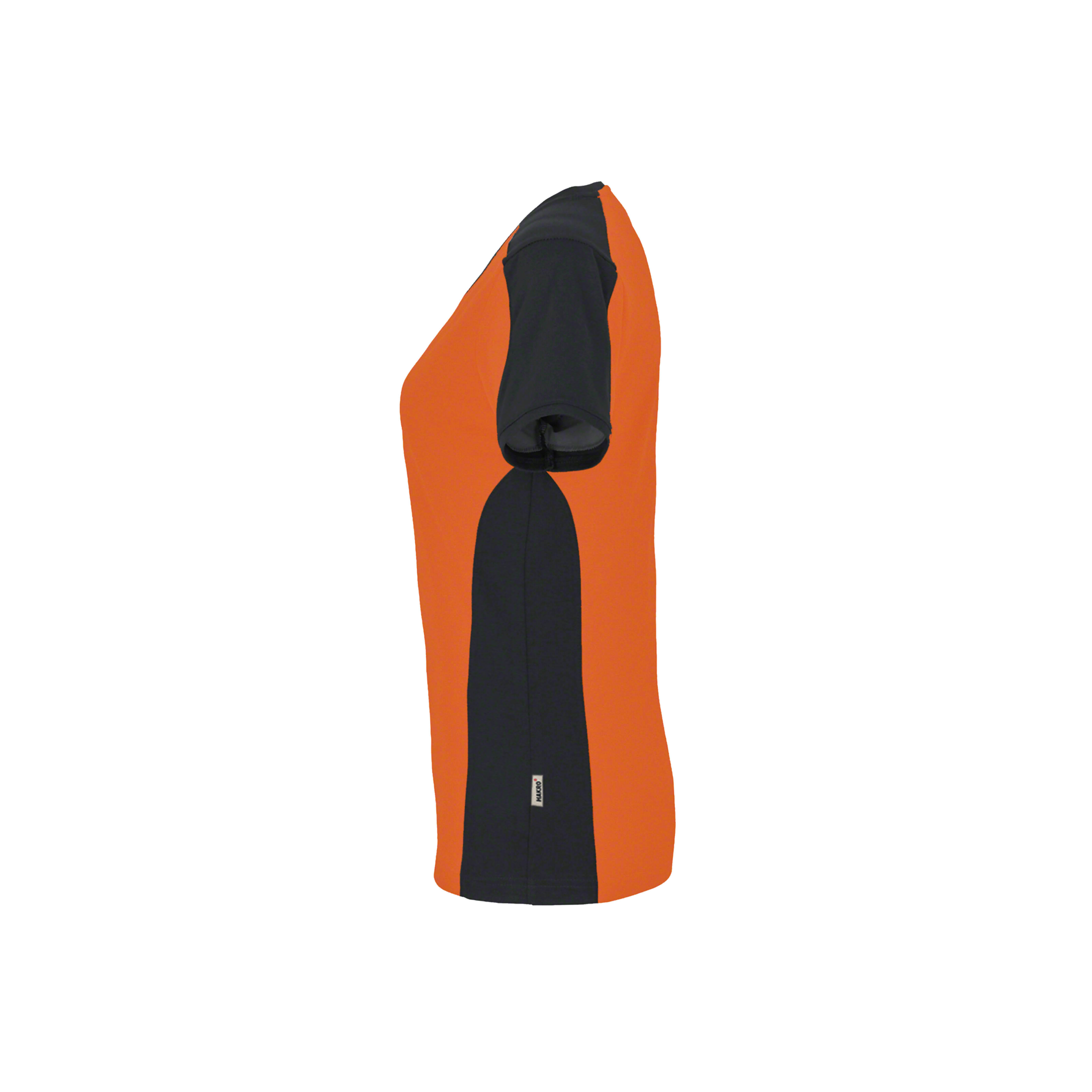 *Auslauf 2026*Woman-V-Shirt Contrast, orange/anthrazit