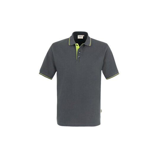 Unisex-Polo Casual, anthrazit/kiwi