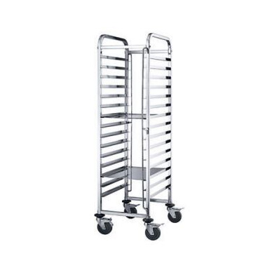Stikkenwagen 62 x 47 x 173,5 cm, Edelstahl, 15 Auflageschienen mit beidseitiger Kipp- u.
