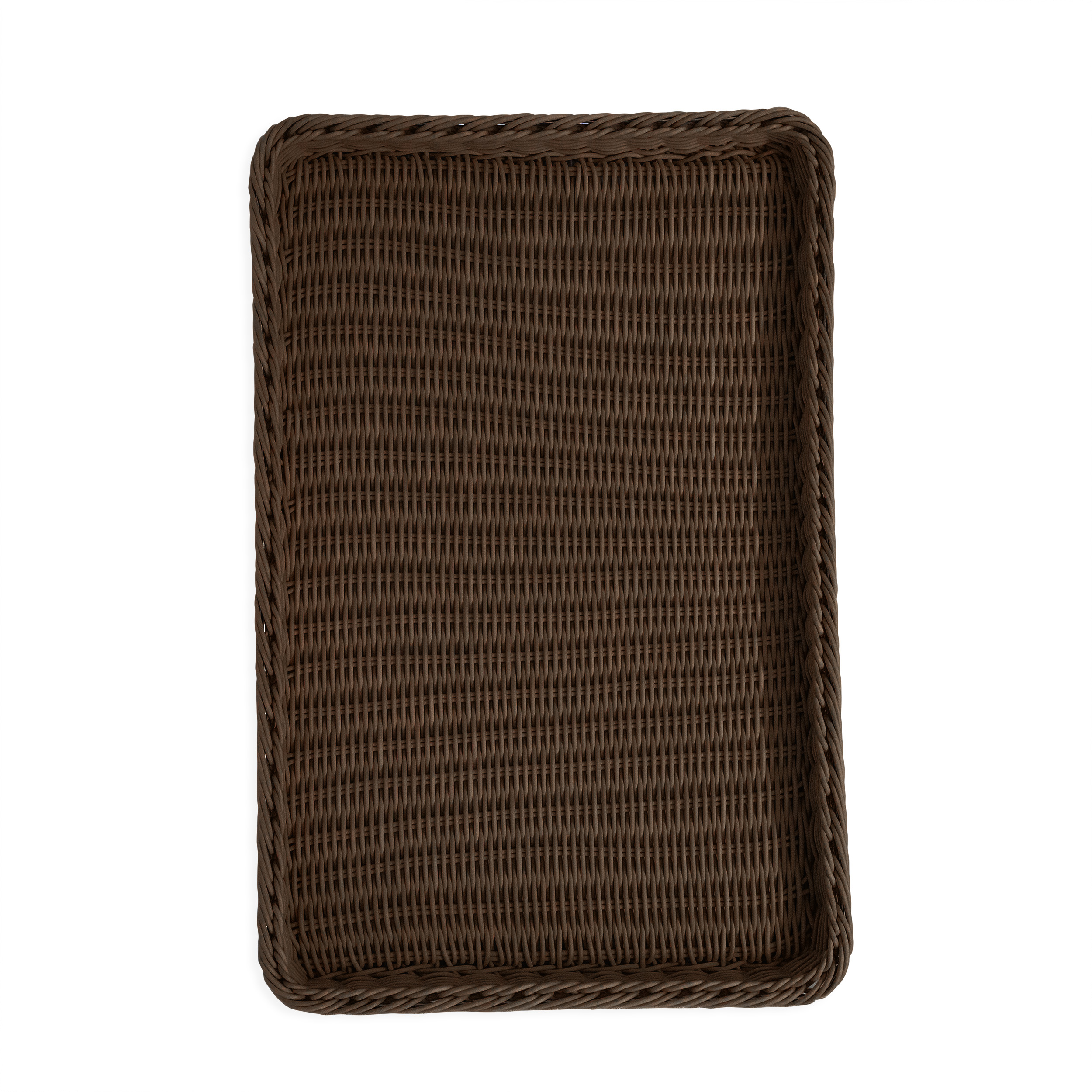 Auslagekorb 60 x 40 x 5 cm, braun mit Rahmenverstärkung aus Edelstahl