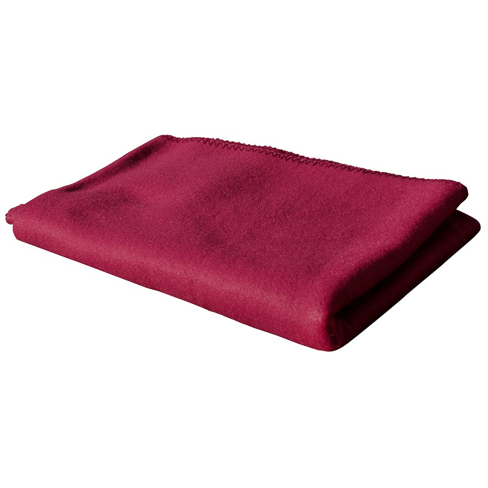Fleece-Decke Uni, mit schmalem Zierstrichrand, 130 x 160 cm, bordeaux