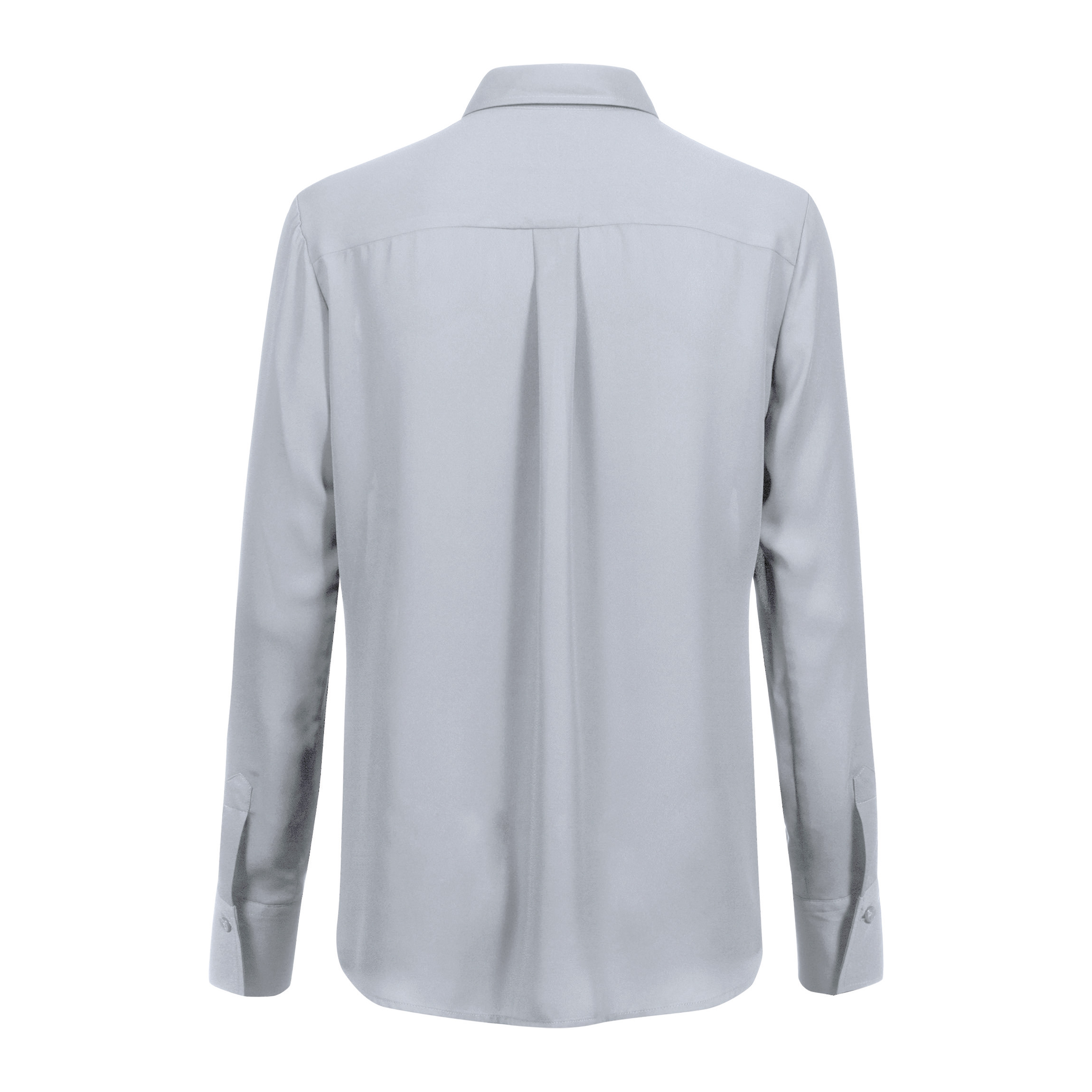 Chiffon-Bluse, Langarm, silbergrau