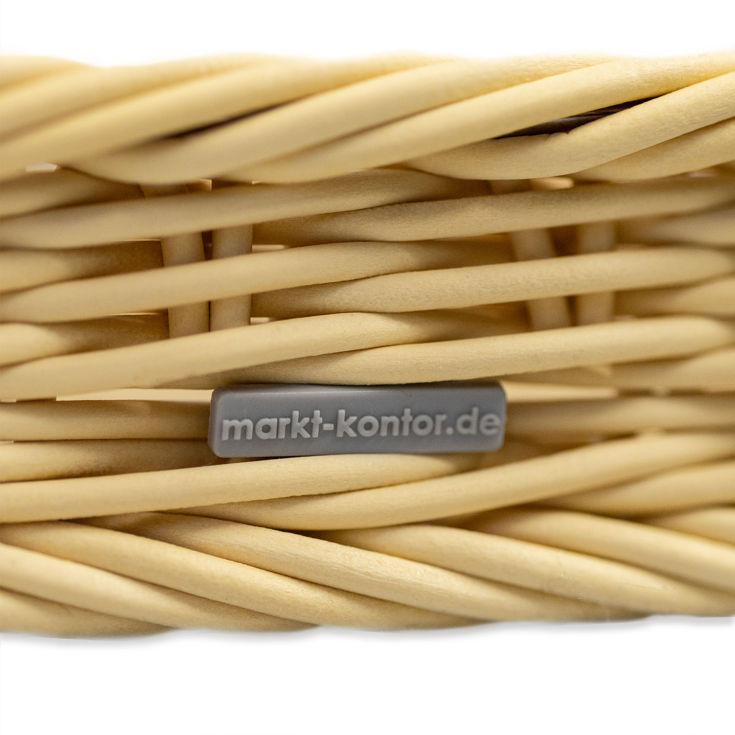 Auslagekorb 40 x 20 x 5 cm, hellbeige mit Rahmenverstärkung aus Edelstahl