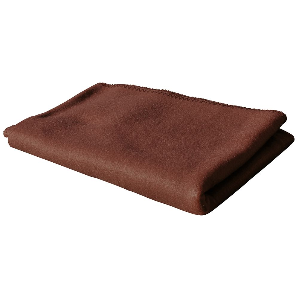 Fleece-Decke Uni, mit schmalem Zierstrichrand, 130 x 160 cm, toffee
