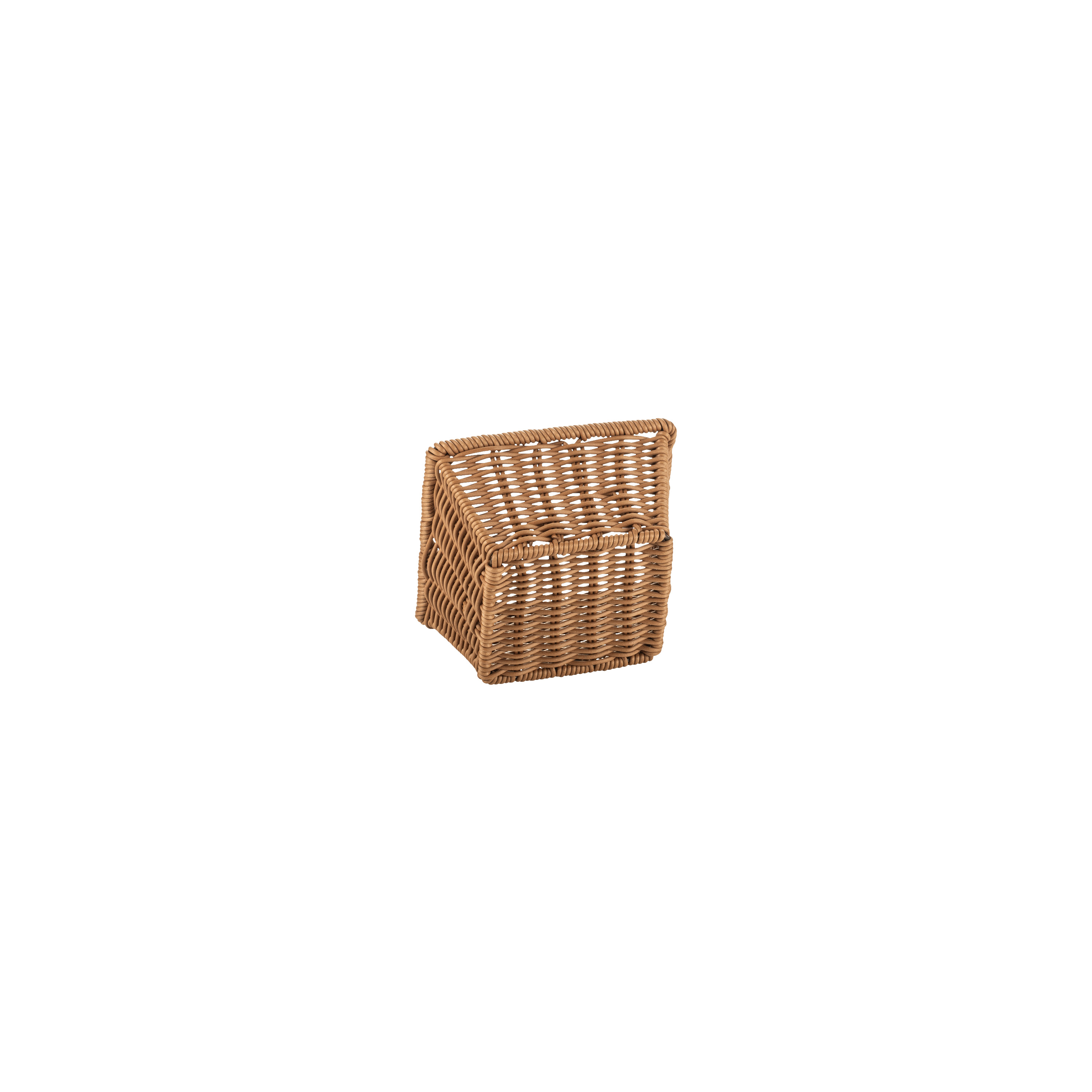 Systemkorb 17,5 x 16,0 x 10 cm, beige mit Drahtverstärkung im oberen Rand