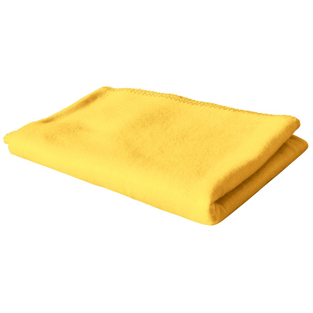 Fleece-Decke Uni, mit schmalem Zierstrichrand, 130 x 160 cm, gelb