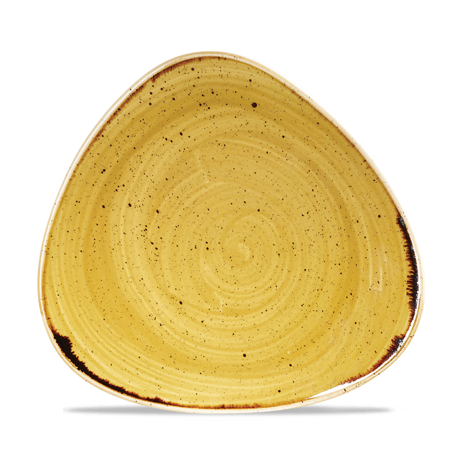 Triangle Teller flach 24,5 cm, Stonecast Mustard Seed Yellow