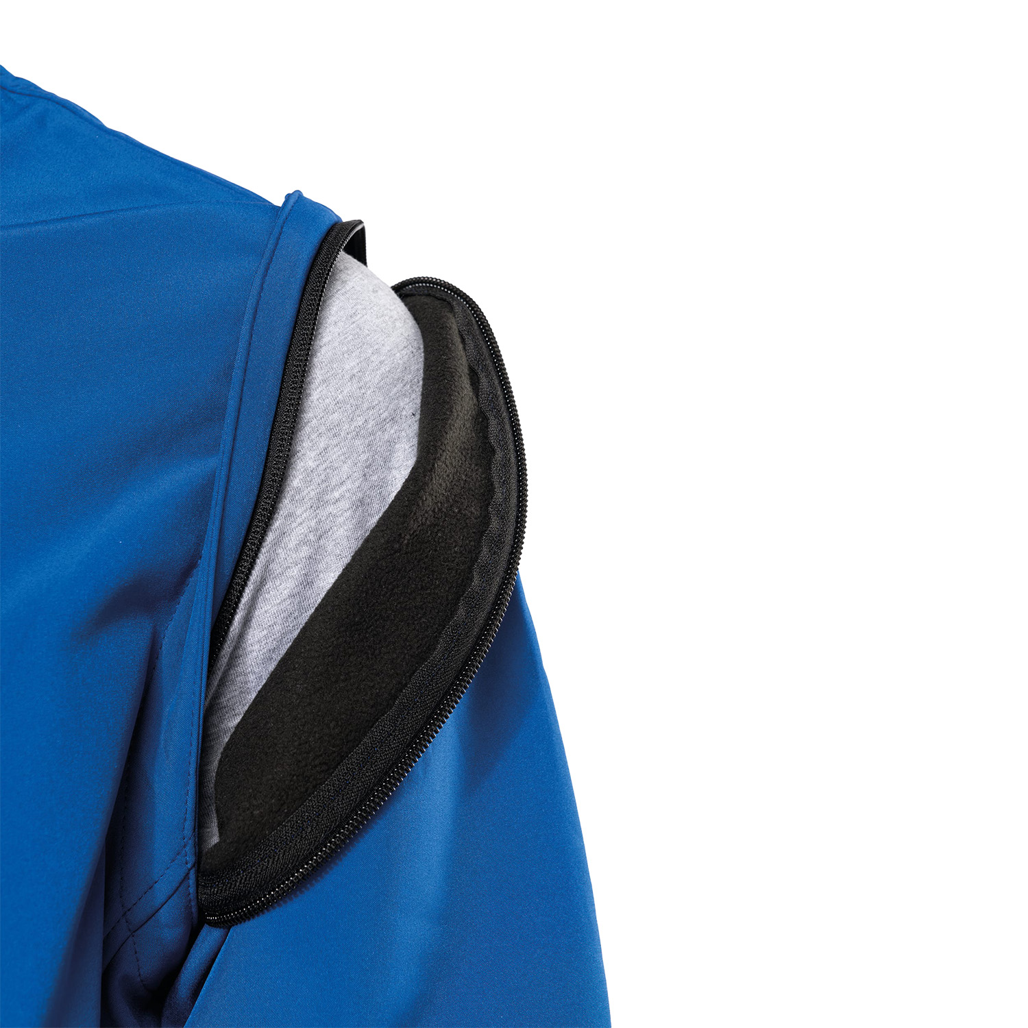 Unisex-Softshell-Jacke, 3-lagig mit Kapuze und abnehmbaren Ärmeln, dark royal blue