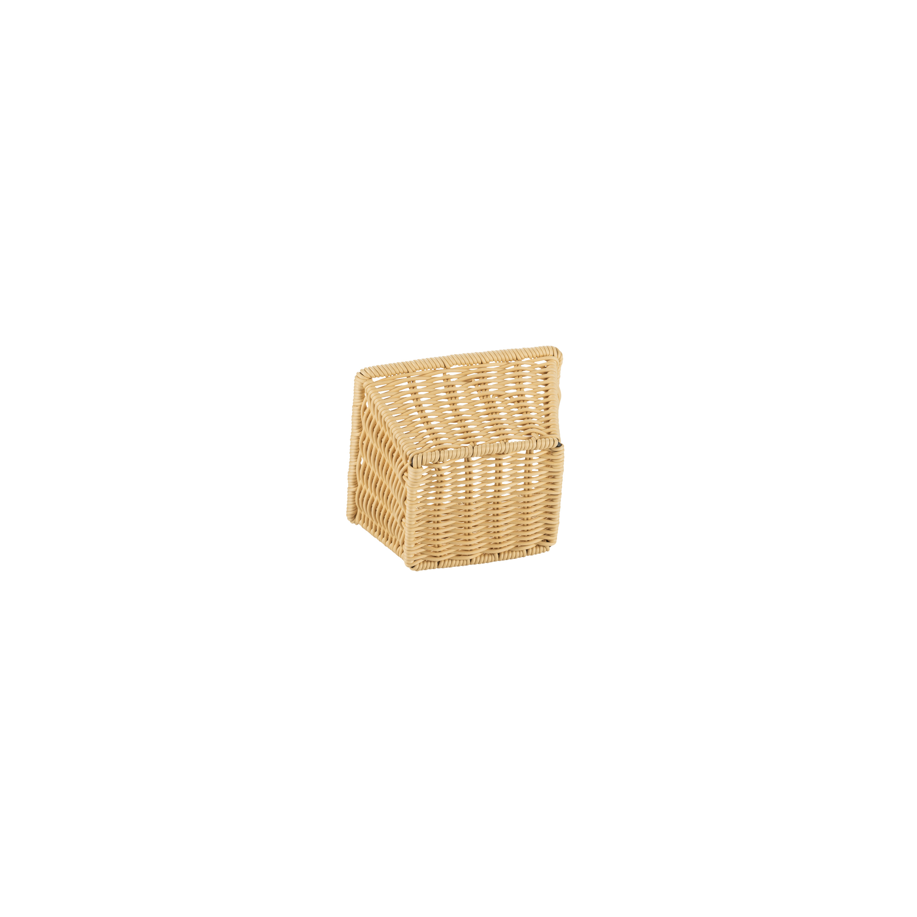 Systemkorb 17,5 x 16,0 x 10 cm, hellbeige mit Drahtverstärkung im oberen Rand