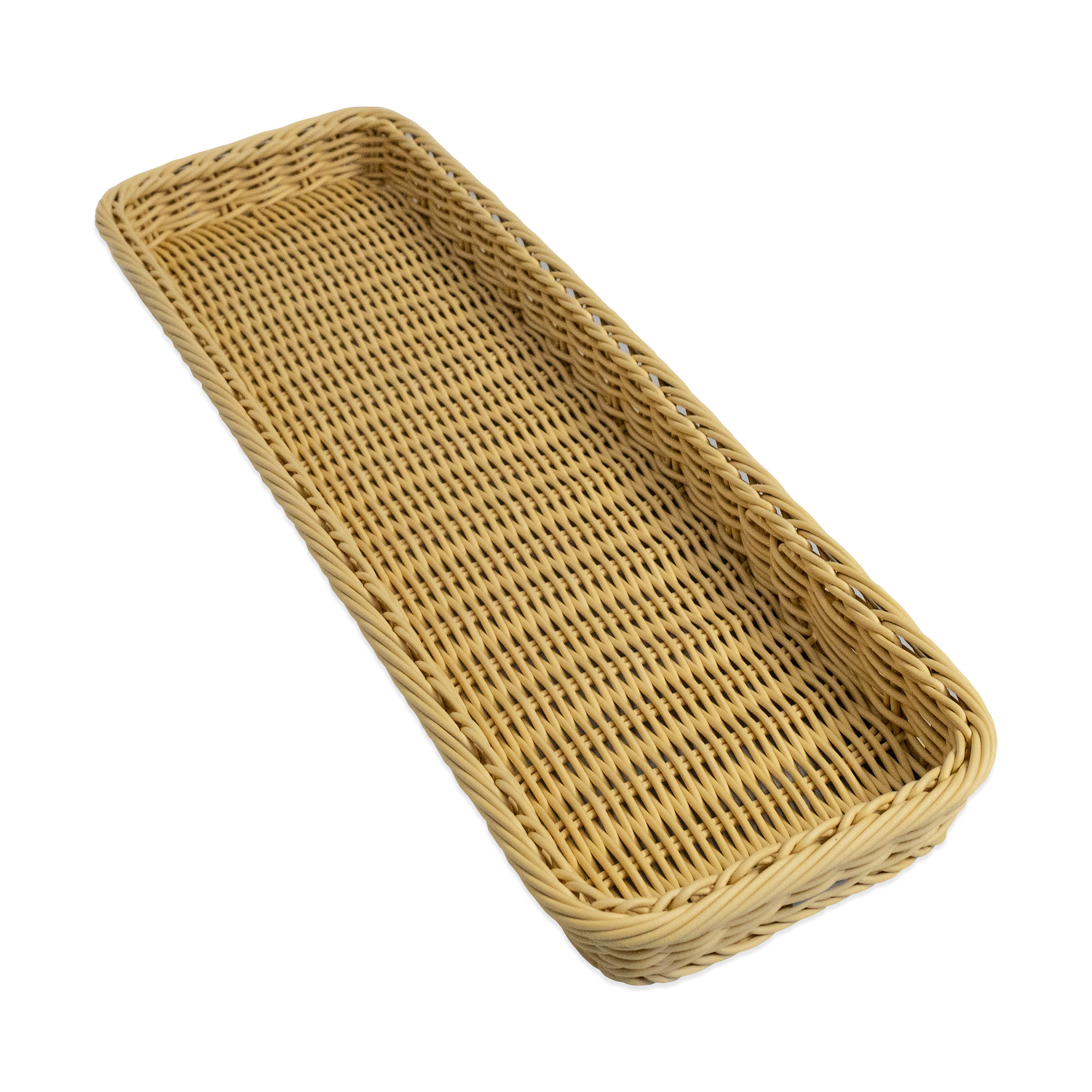 Auslagekorb 60 x 20 x 5 cm, hellbeige mit Rahmenverstärkung aus Edelstahl