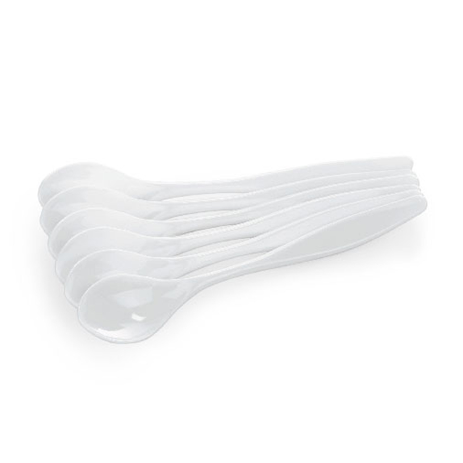Eierlöffel, 6er-Set, Kunststoff weiß