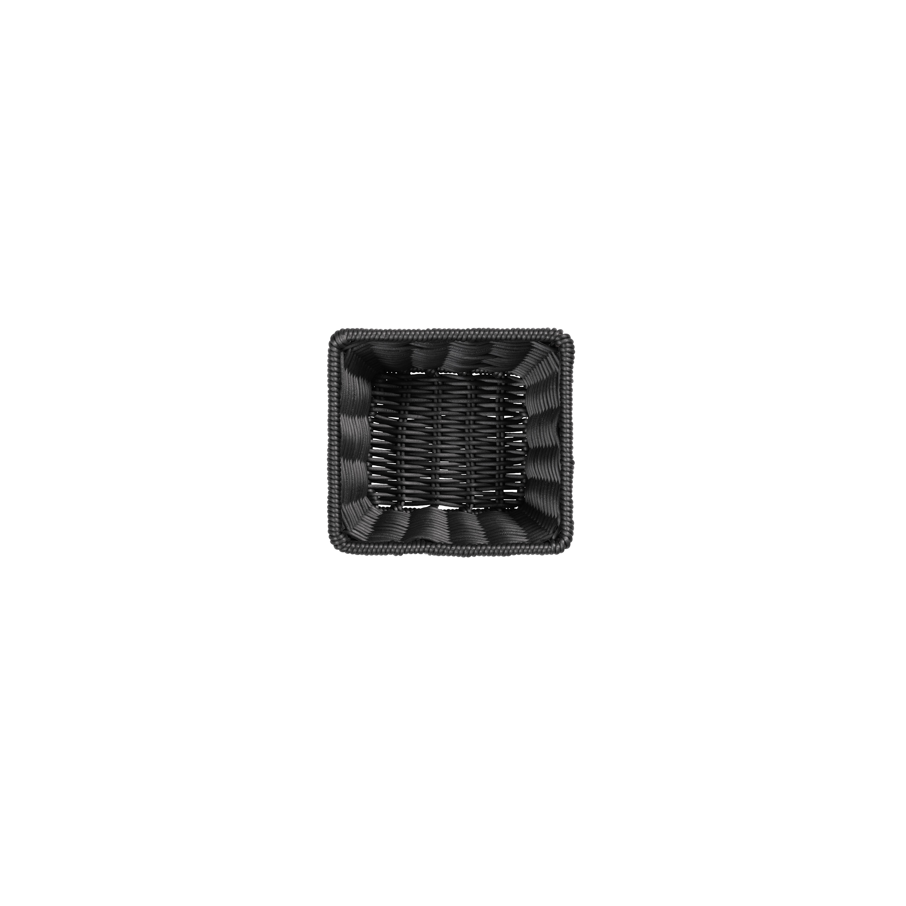 Systemkorb 17,5 x 16,0 x 10 cm, schwarz mit Drahtverstärkung im oberen Rand