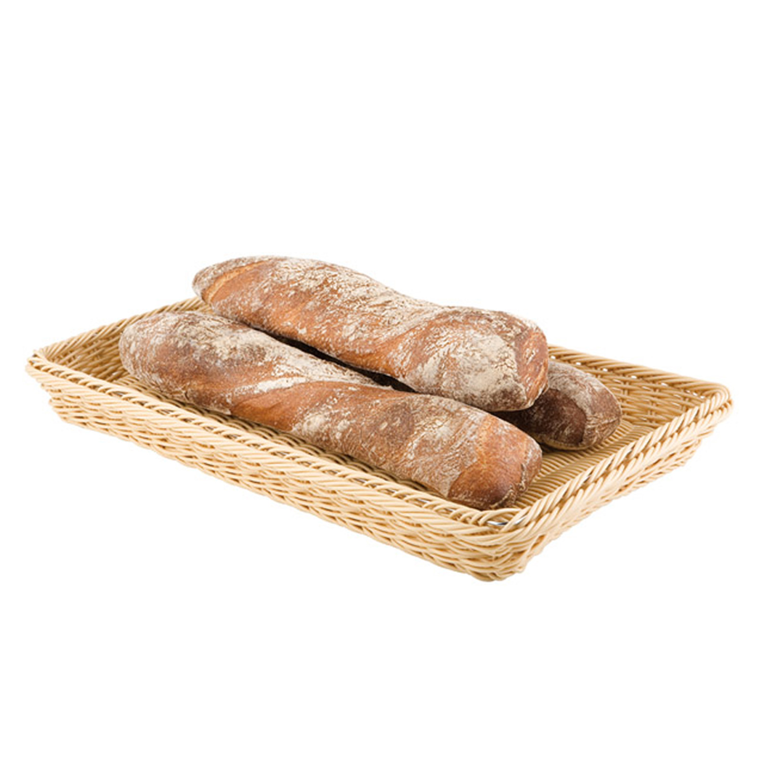 Systemkorb 53 x 32,5 x 10 cm, hellbeige mit Drahtverstärkung im oberen Rand