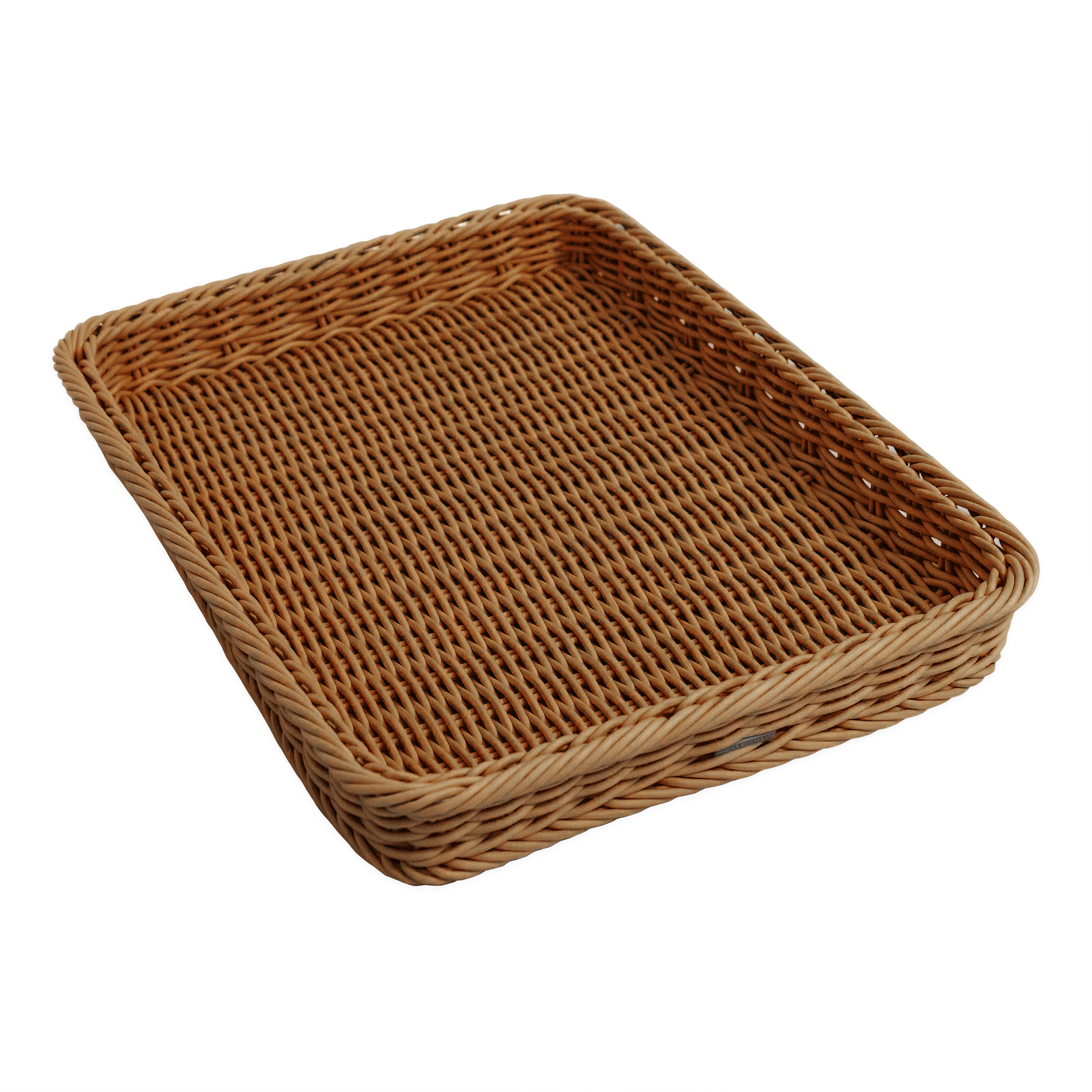 Auslagekorb 40 x 30 x 5 cm, beige mit Rahmenverstärkung aus Edelstahl