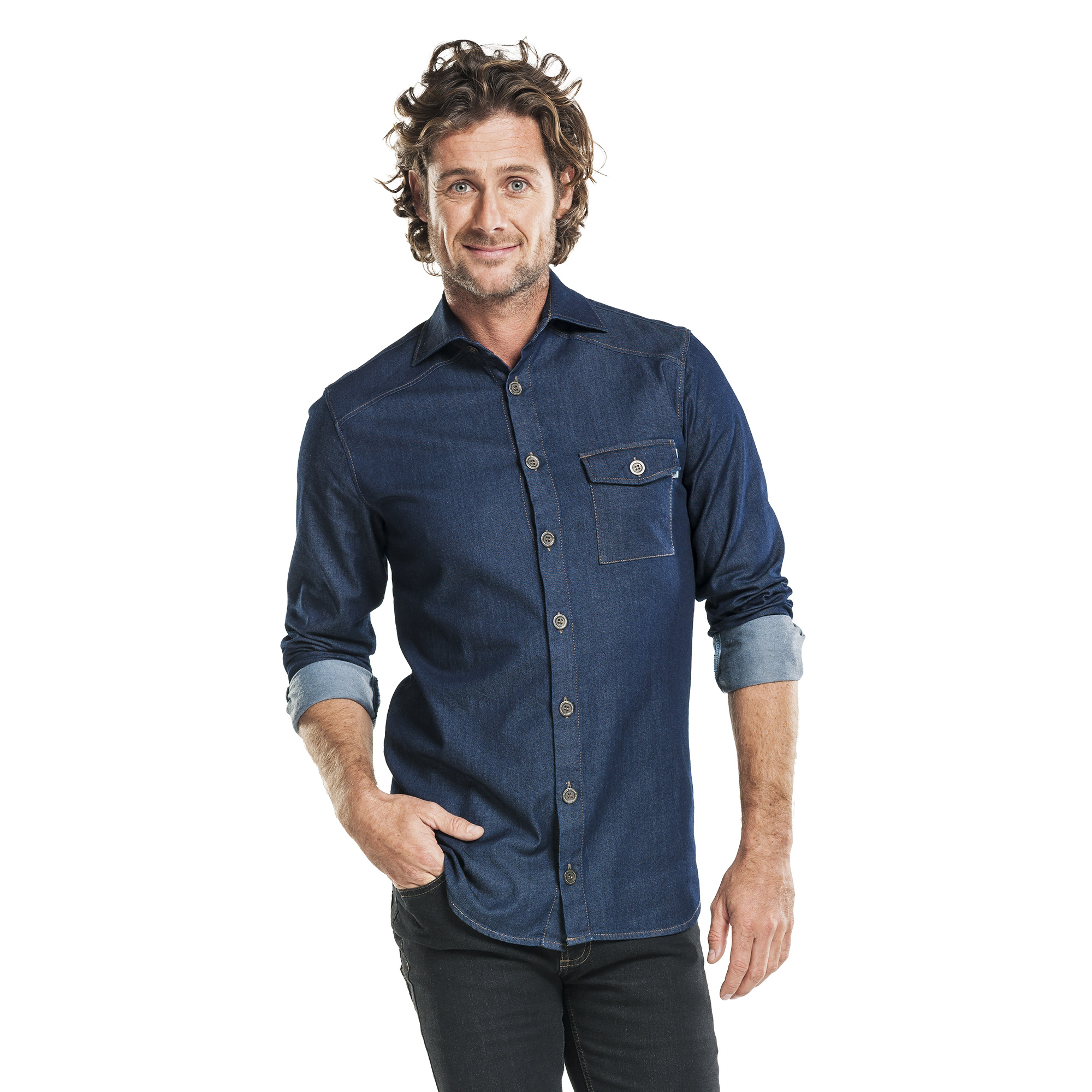 Chaud Devant Jeanshemd Unisex  1/1 Arm, Jeansblau