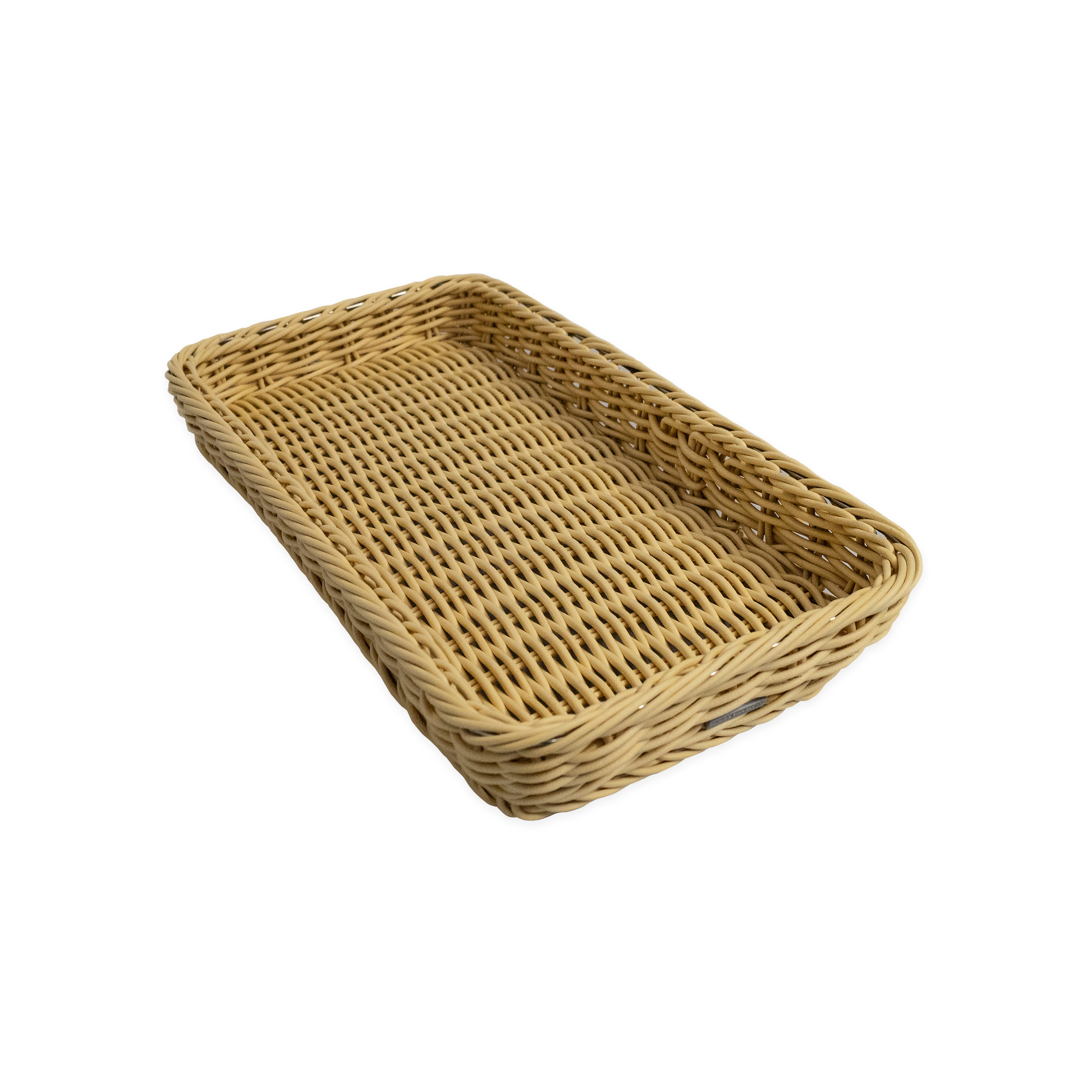 Auslagekorb 30 x 20 x 5 cm, hellbeige mit Rahmenverstärkung aus Edelstahl