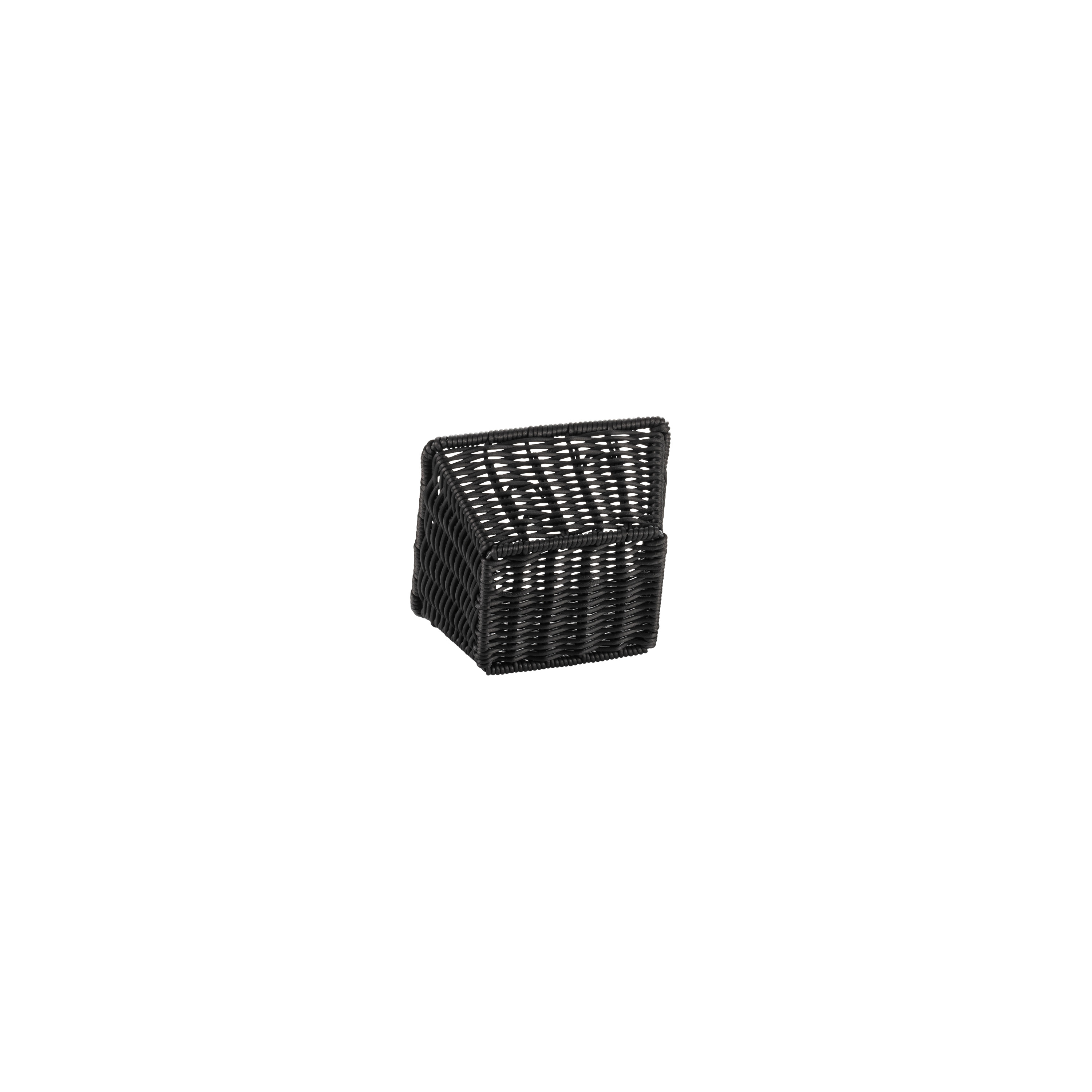 Systemkorb 17,5 x 16,0 x 10 cm, schwarz mit Drahtverstärkung im oberen Rand
