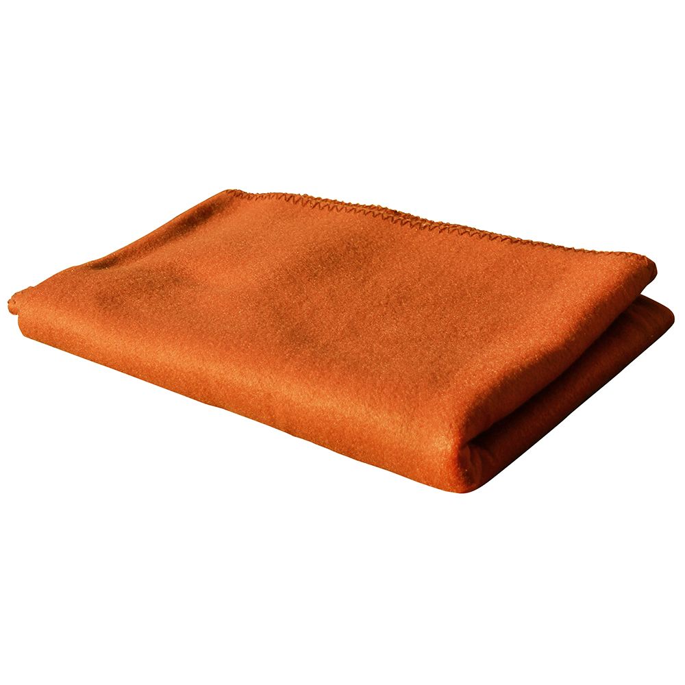 Fleece-Decke Uni, mit schmalem Zierstrichrand, 130 x 160 cm, terracotta