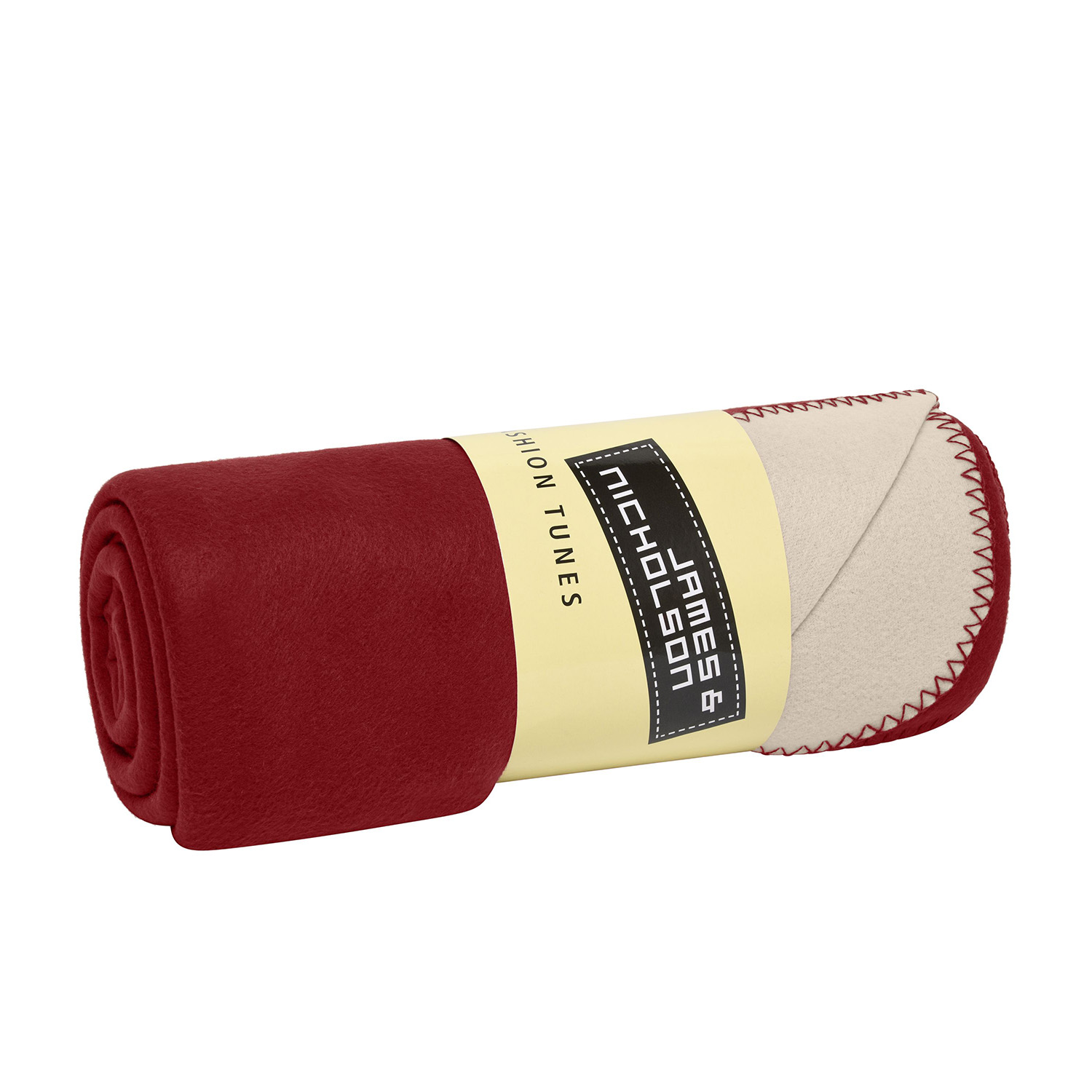 Fleece-Decke, 150 x 170 cm, bordeaux/creme