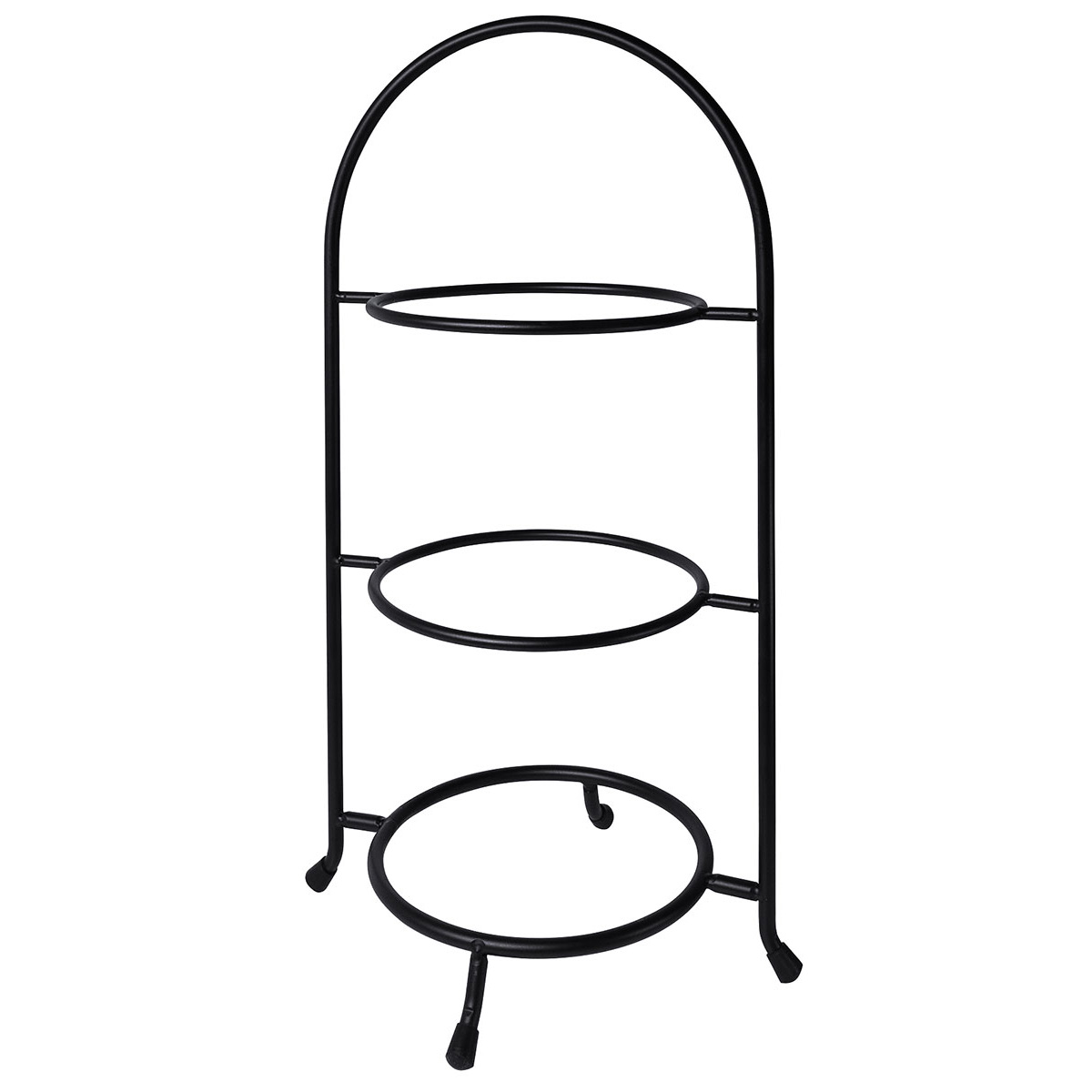 Telleretagere 3-stufig 46,5x28,2 cm schwarz Pulverbeschichtet, für drei Teller 17,5 - 23 cm