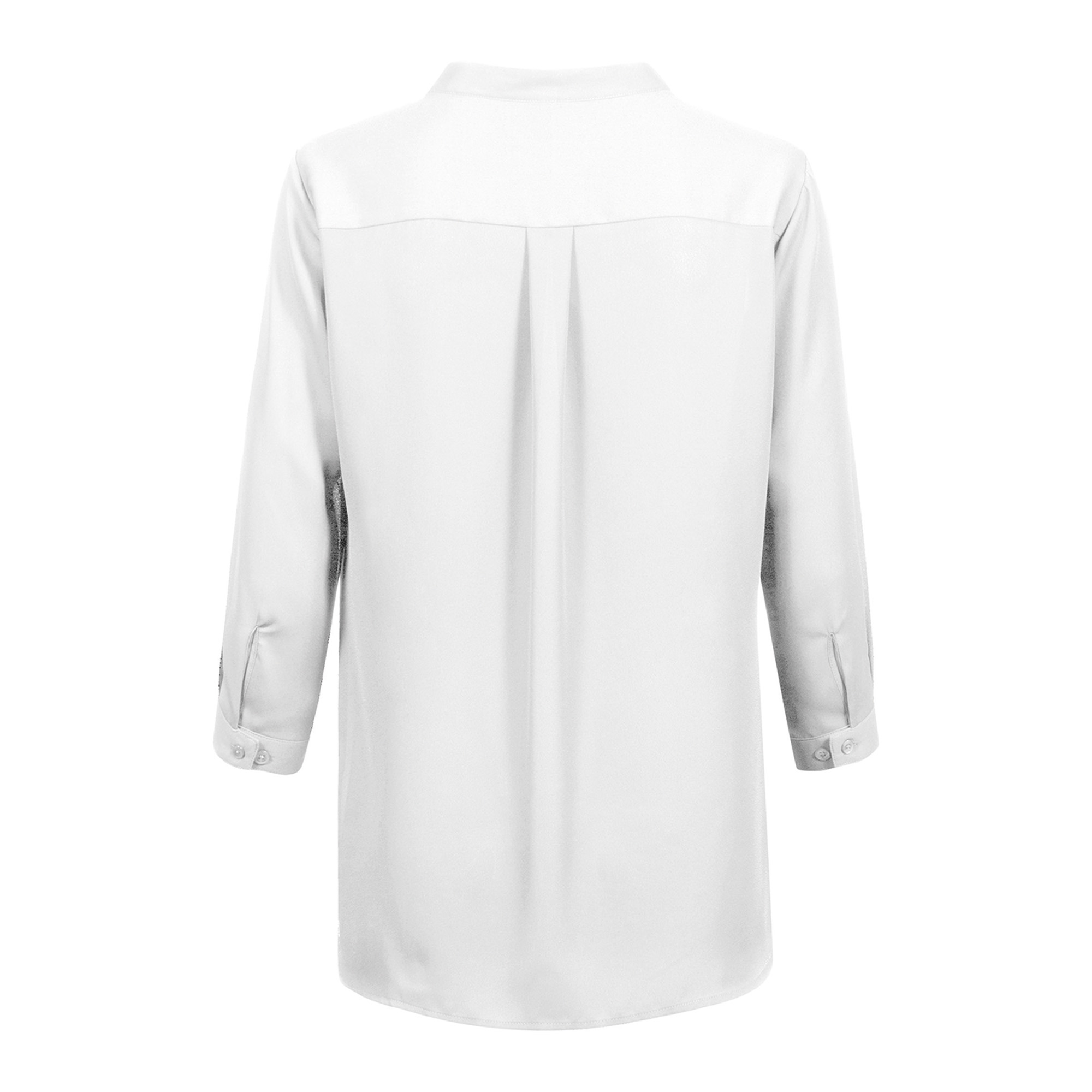 Chiffon-Bluse, 3/4 Arm, V-Ausschnitt, offwhite